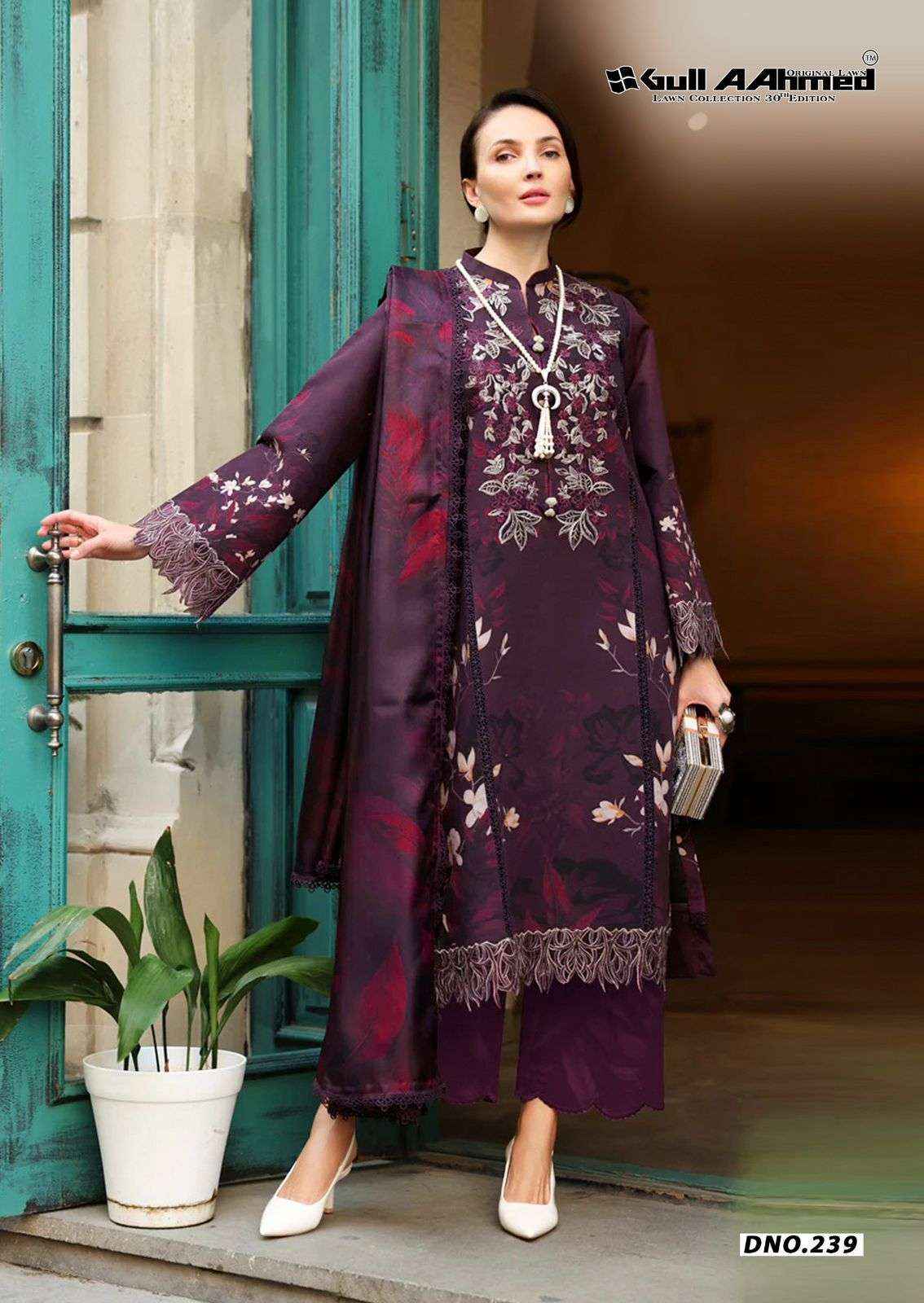 Gull Ahmed Lawn Collection Vol 30 Cambric Cotton Dress Material 6 Pc Catalouge