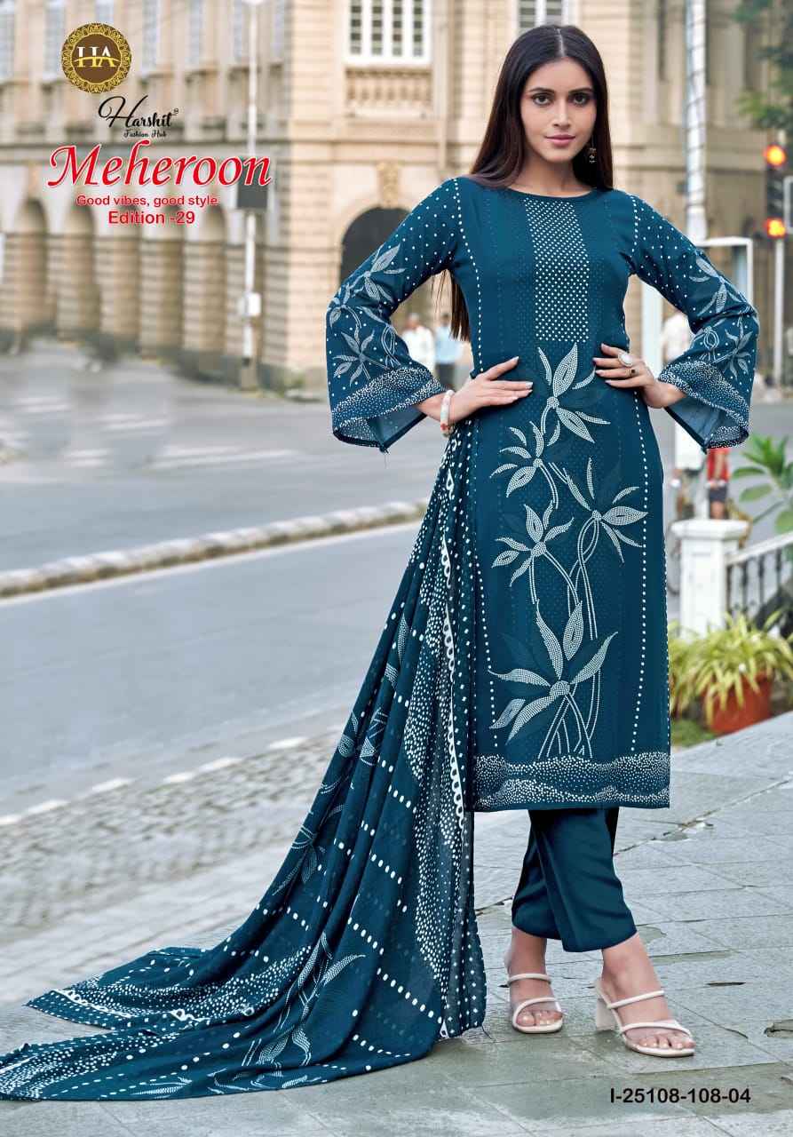 Harshit Fashion Meheroon Edition 29 Viscouse Reyon Dress Material 6 pcs Catalogue
