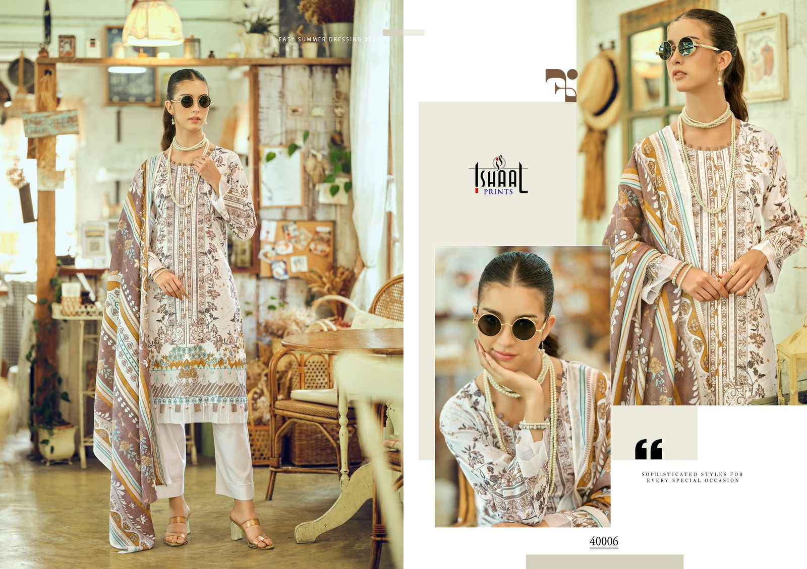 Ishaal Prints Gulmohar Vol 40 Lawn Cotton Dress Material 10 Pc Catalouge