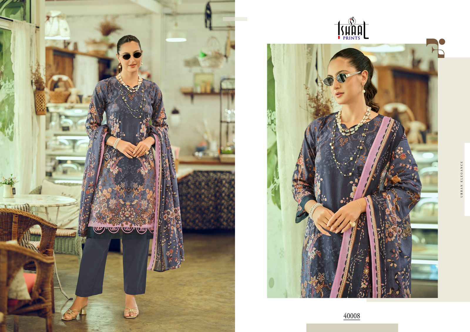 Ishaal Prints Gulmohar Vol 40 Lawn Cotton Dress Material 10 Pc Catalouge