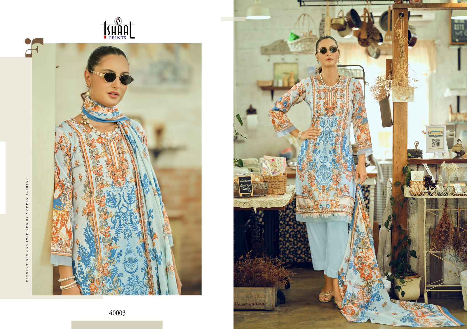 Ishaal Prints Gulmohar Vol 40 Lawn Cotton Dress Material 10 Pc Catalouge
