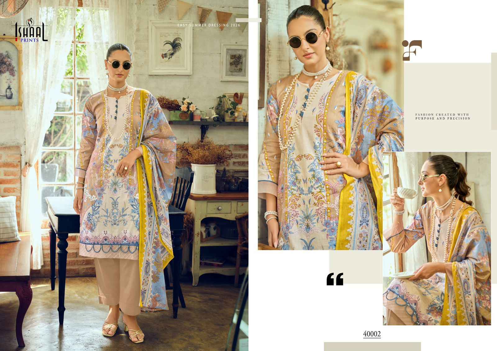 Ishaal Prints Gulmohar Vol 40 Lawn Cotton Dress Material 10 Pc Catalouge