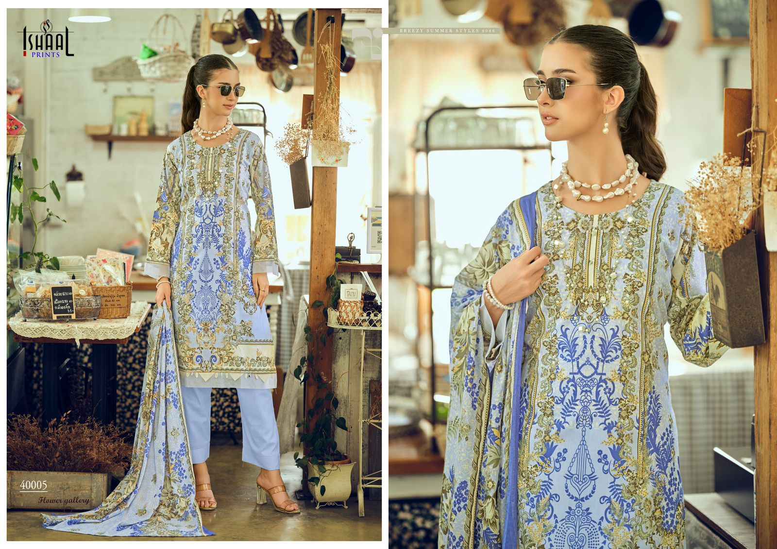 Ishaal Prints Gulmohar Vol 40 Lawn Cotton Dress Material 10 Pc Catalouge