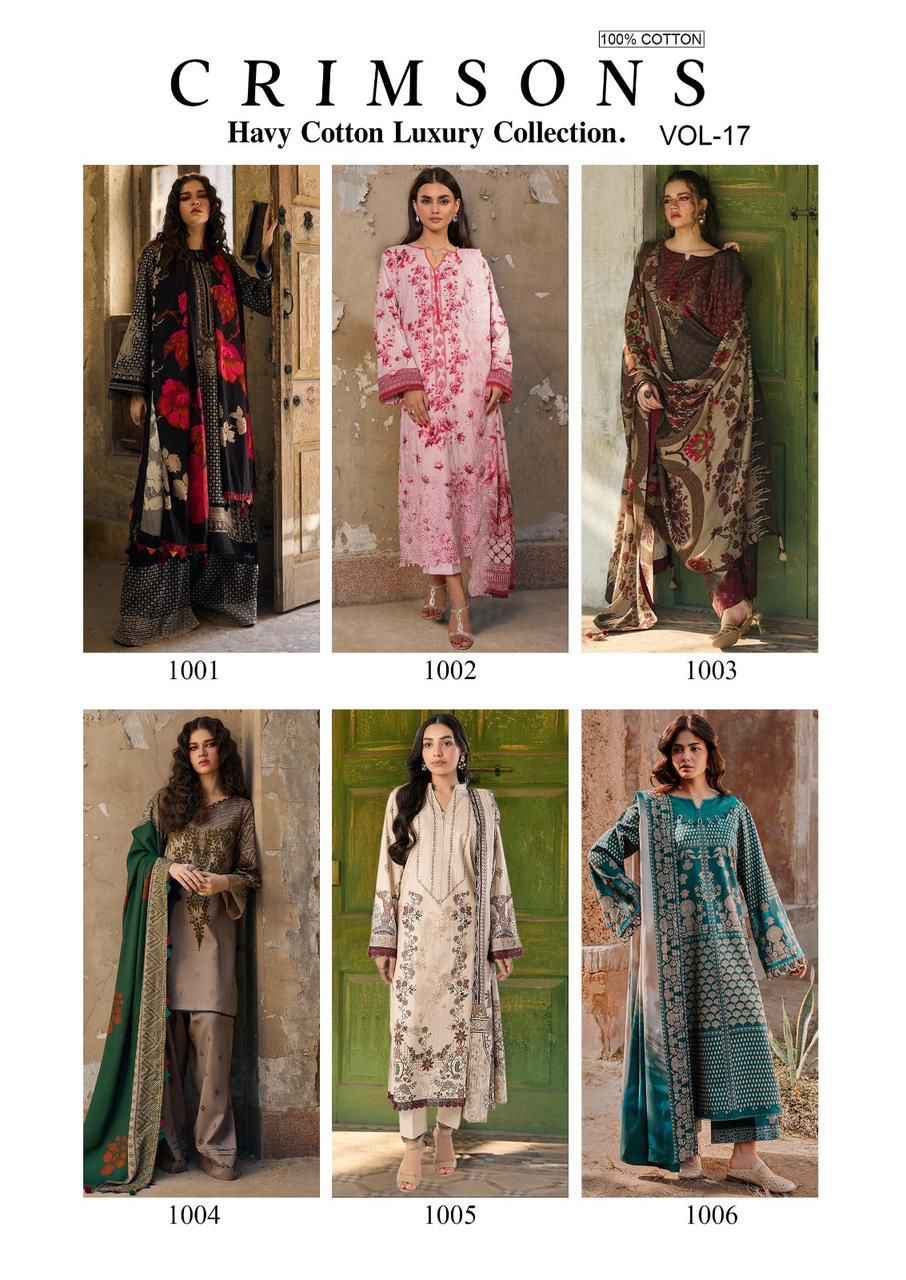 Jade Crimsons Vol 17 Cambric Cotton Dress Material 6 pc Cataloge