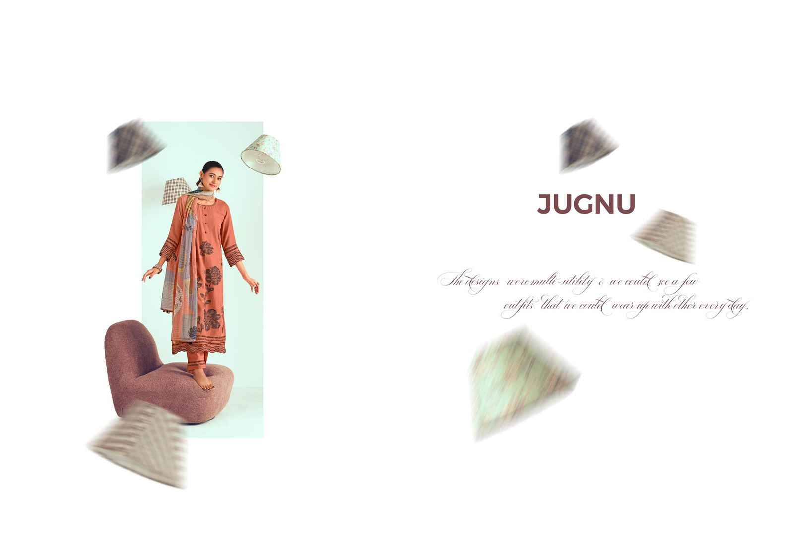 Jay Vijay Jugnu Malai chanderi Dress Material 6 pcs Catalogue