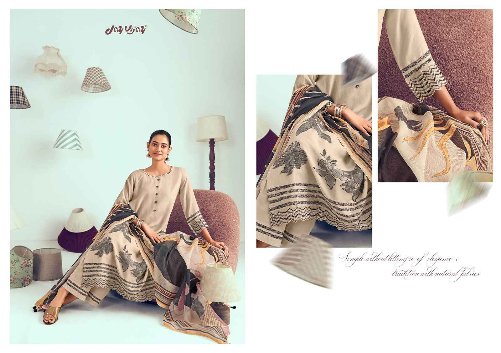 Jay Vijay Jugnu Malai chanderi Dress Material 6 pcs Catalogue