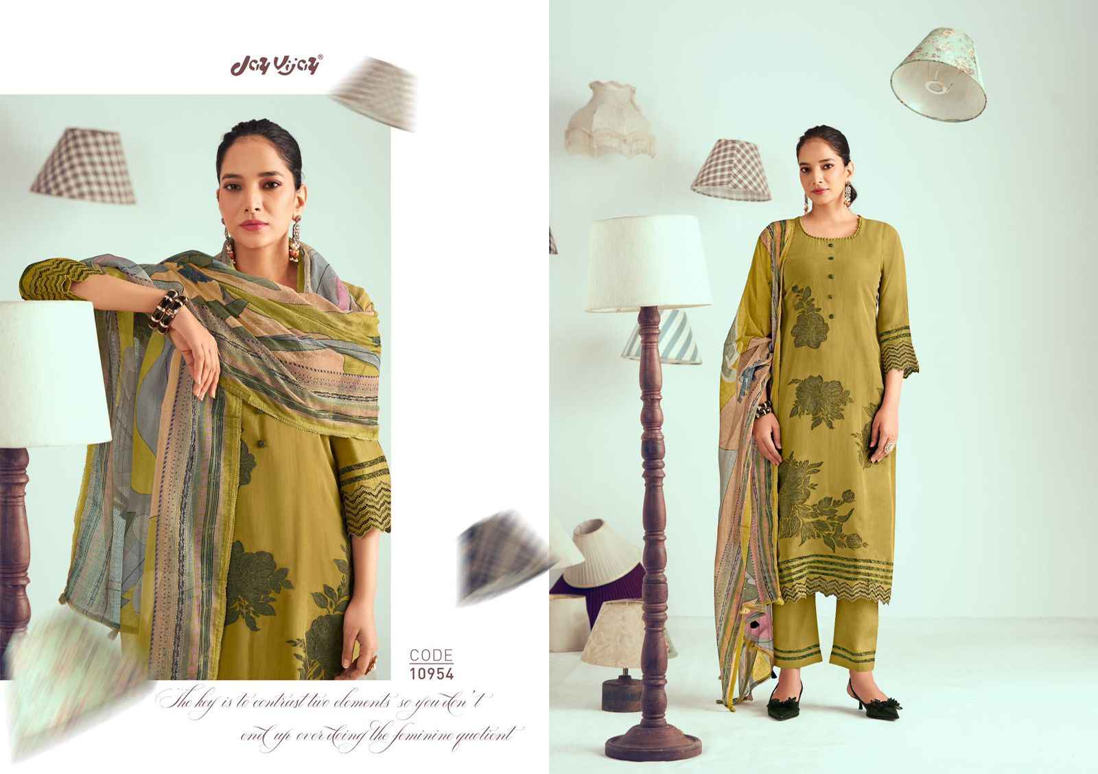 Jay Vijay Jugnu Malai chanderi Dress Material 6 pcs Catalogue