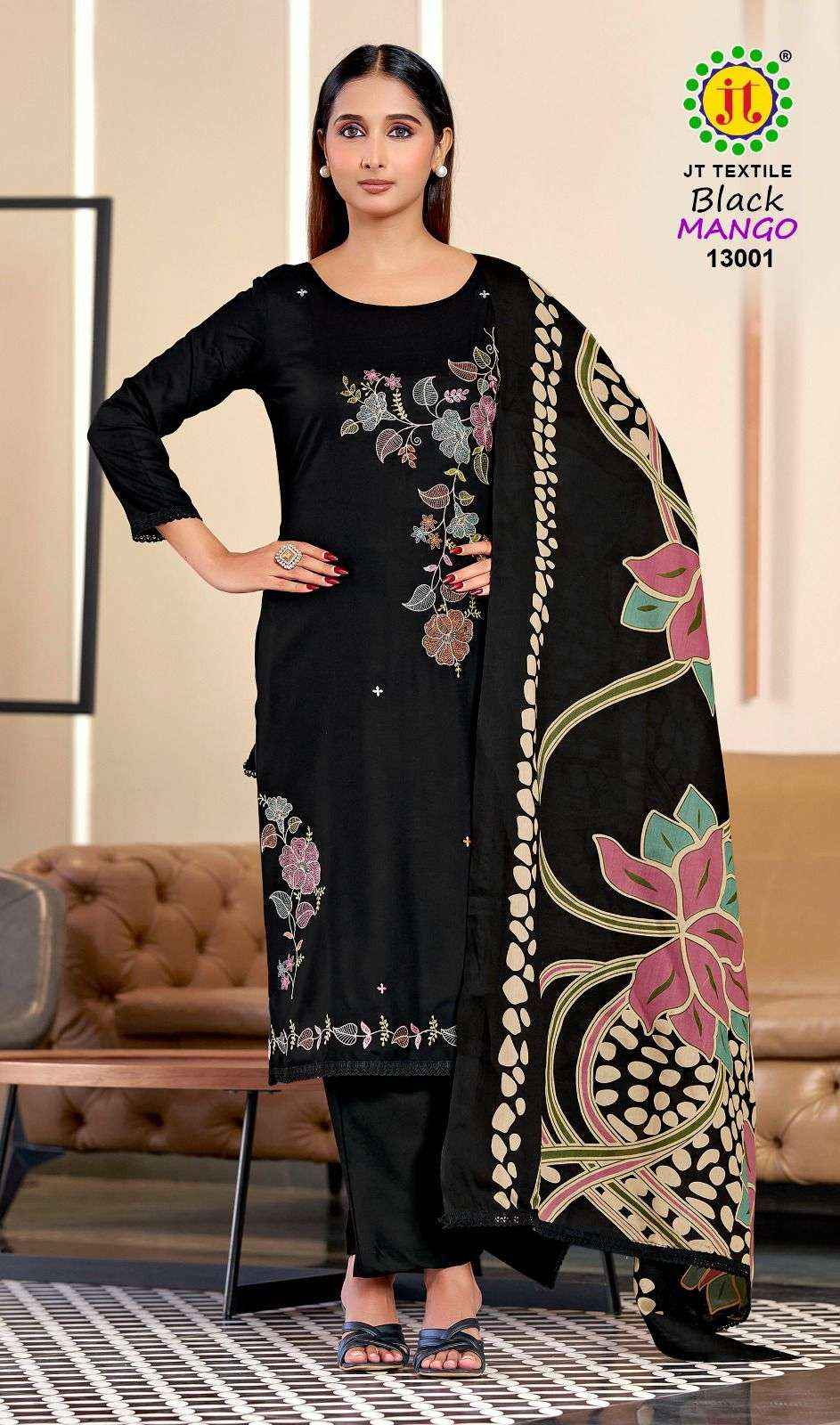 Jt Black Mango Vol 13 Rayon Dress Material 5 pcs Catalogue