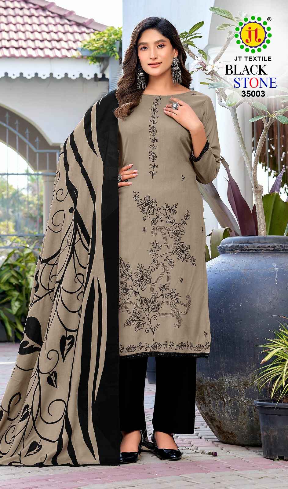 Jt Black Stone Vol 35 Rayon Dress Material 5 pcs Catalogue