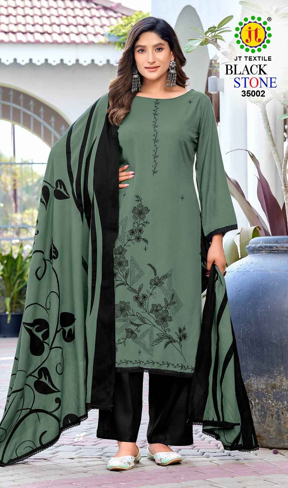 Jt Black Stone Vol 35 Rayon Dress Material 5 pcs Catalogue