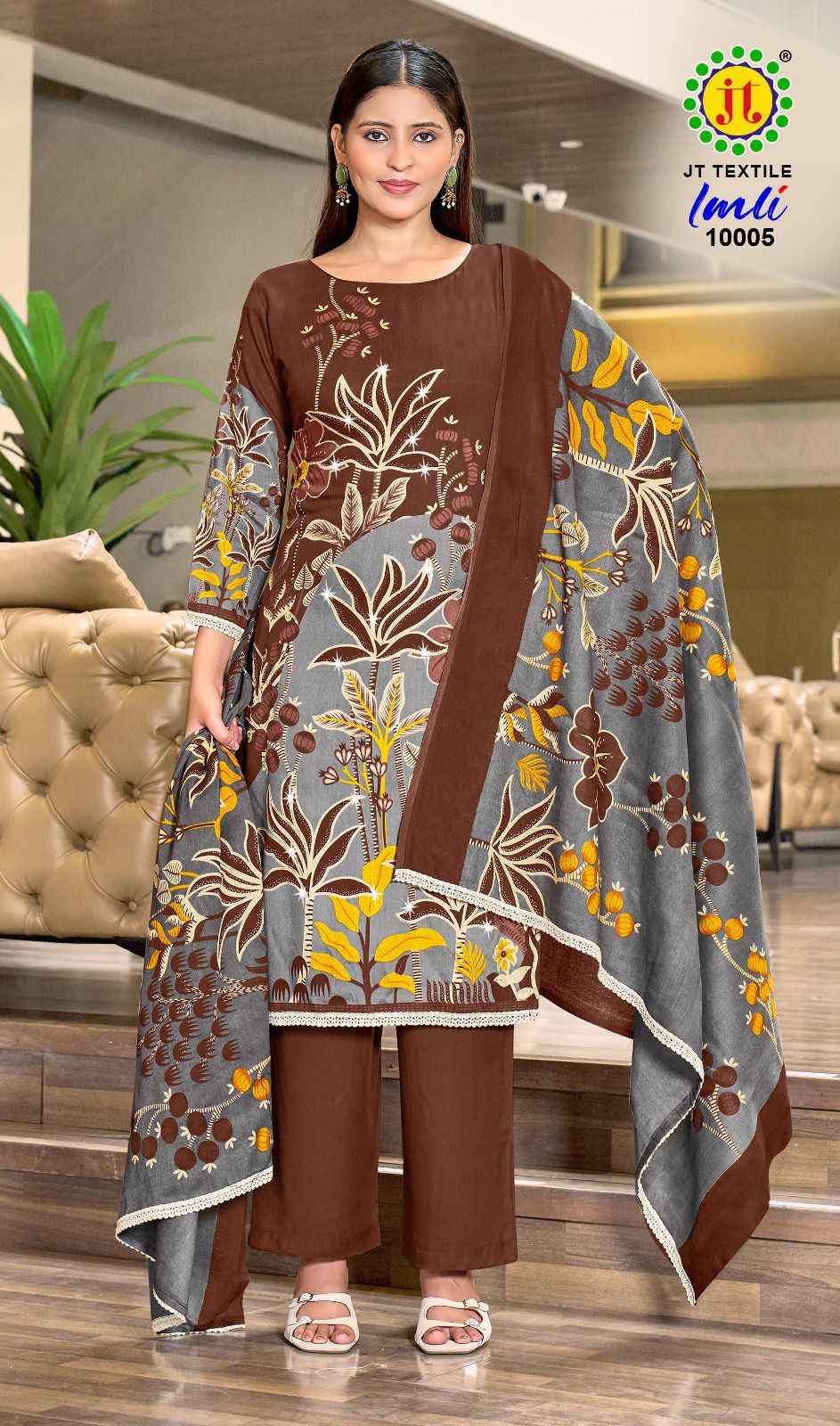 Jt Imli Vol 10 Rayon Dress Material 5 pcs Catalogue
