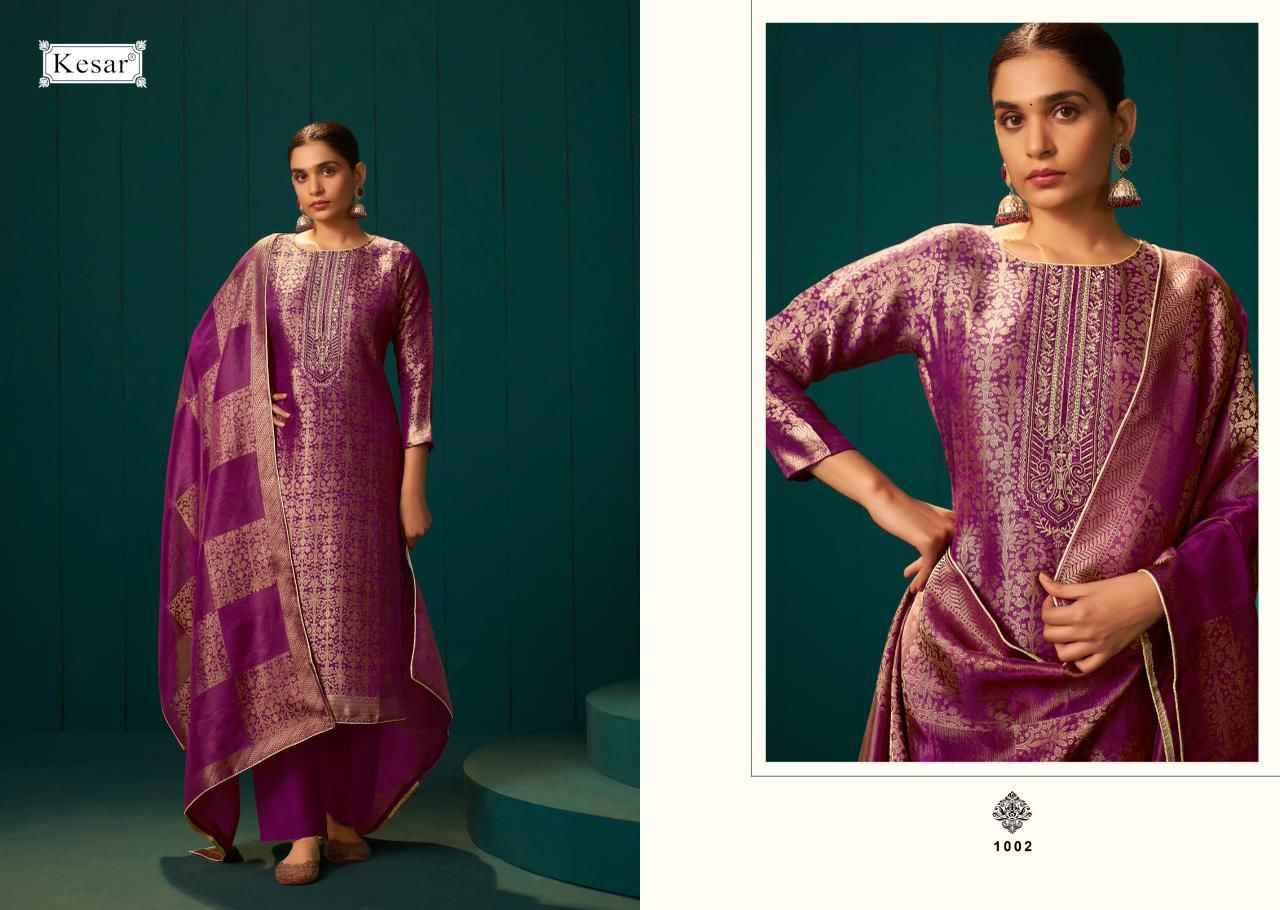 Kesar Saaz Silk Jacquard Dress Material 4 pcs Catalogue