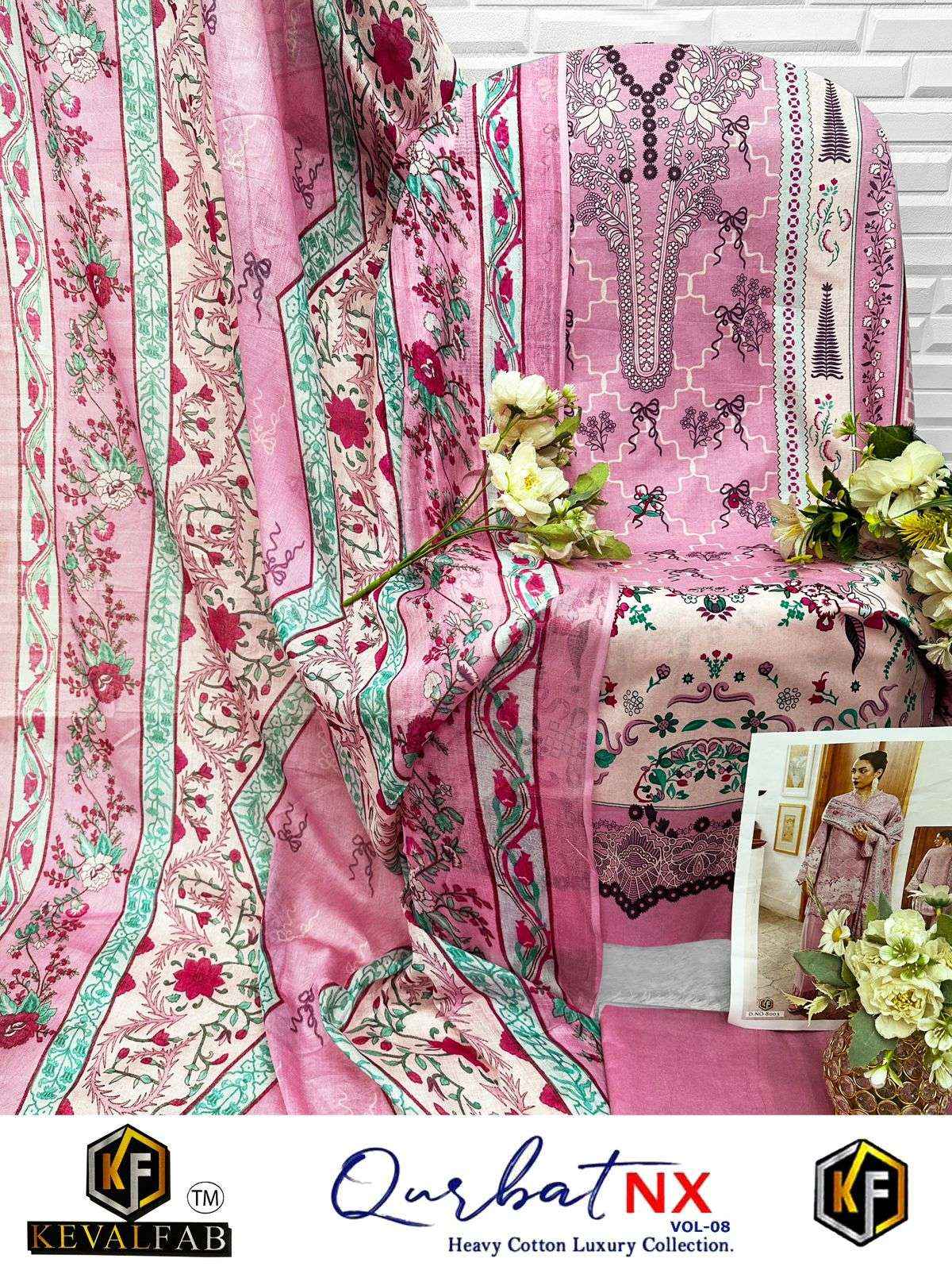 Keval Fab Qurbat Nx Vol 8 Cotton Dress Material 6 pc Cataloge