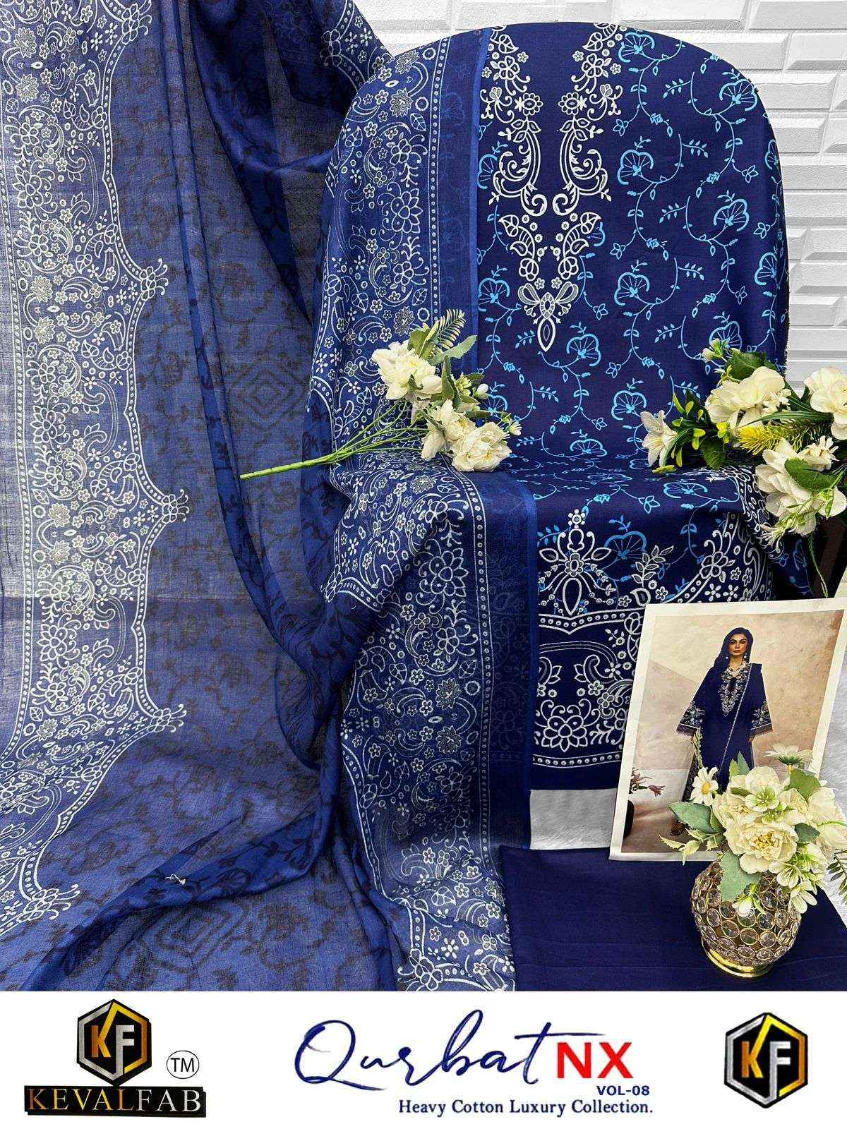 Keval Fab Qurbat Nx Vol 8 Cotton Dress Material 6 pc Cataloge