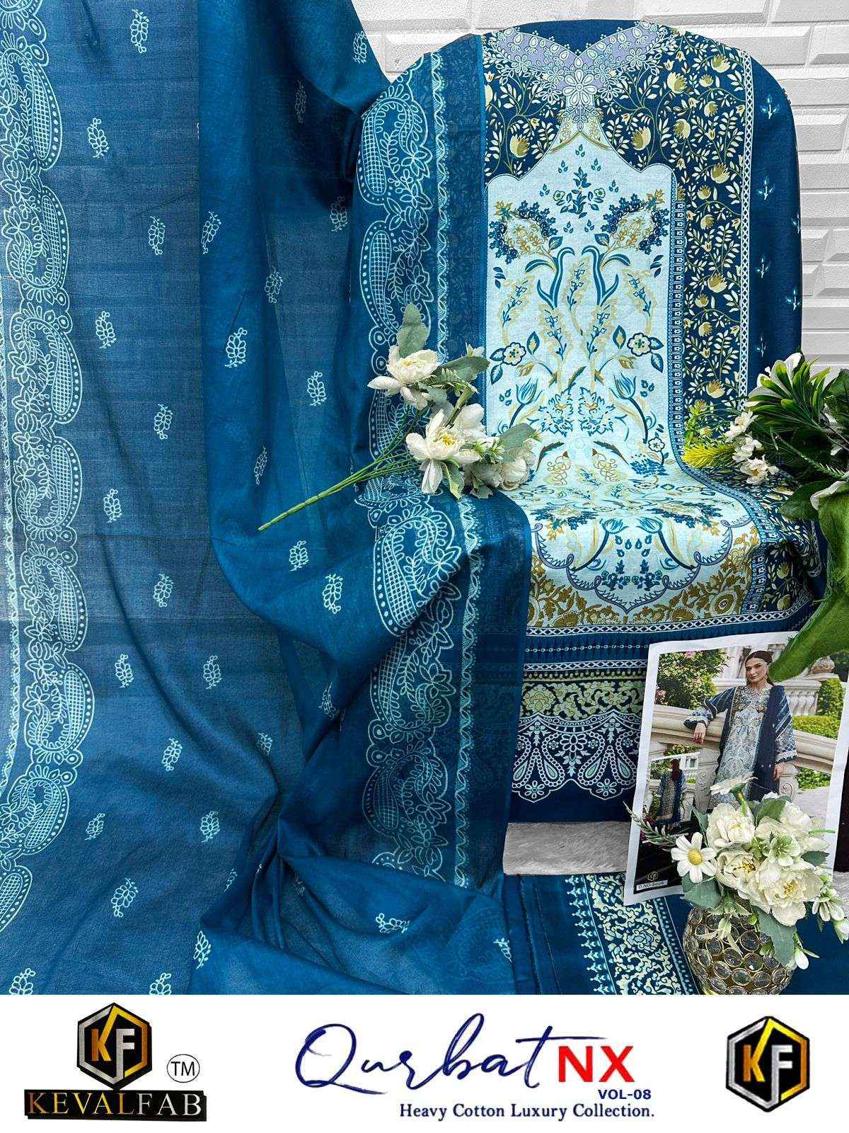 Keval Fab Qurbat Nx Vol 8 Cotton Dress Material 6 pc Cataloge