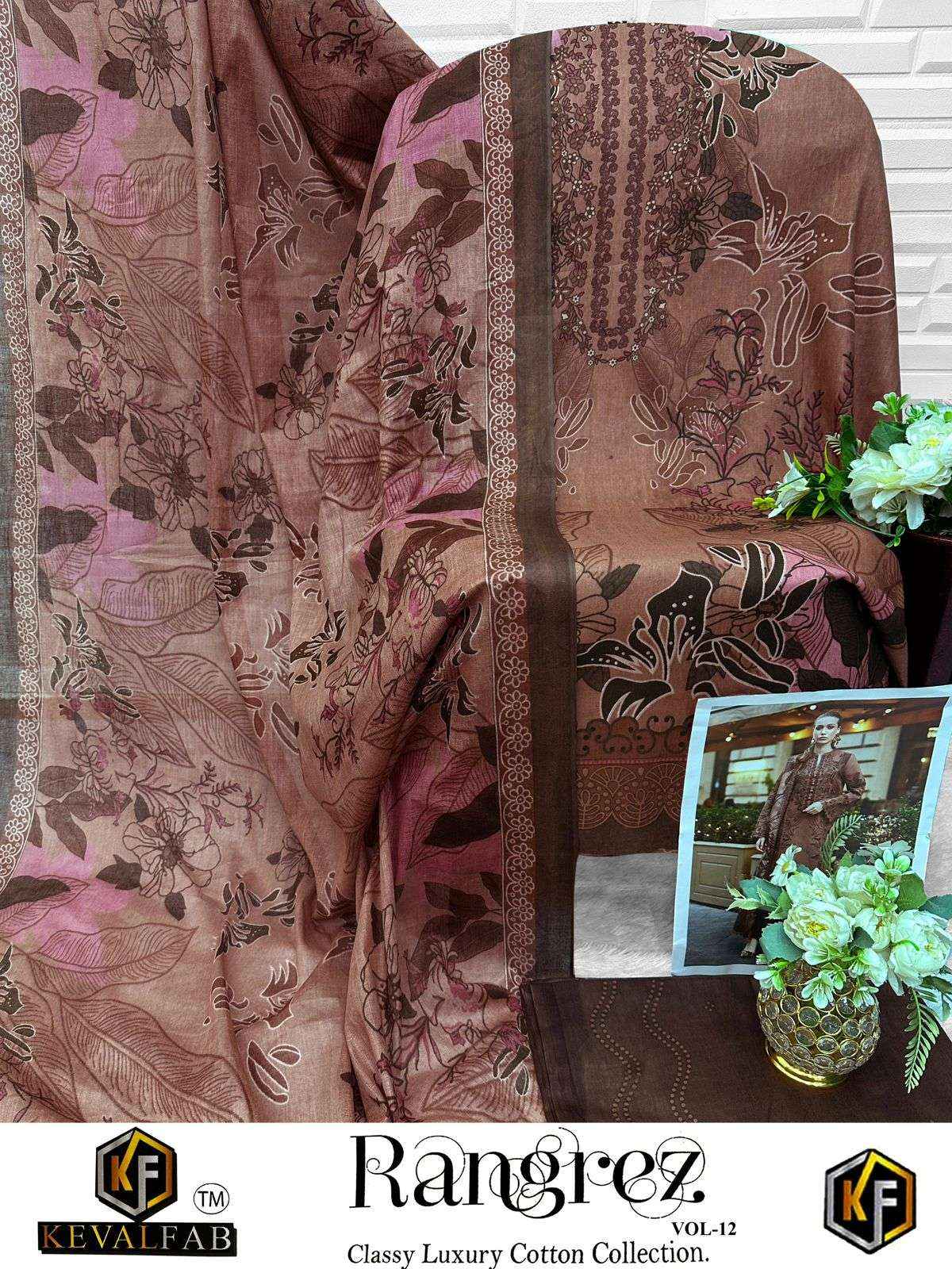 Keval Fab Rangrez Vol 12 Cotton Dress Material 6 pcs Catalogue