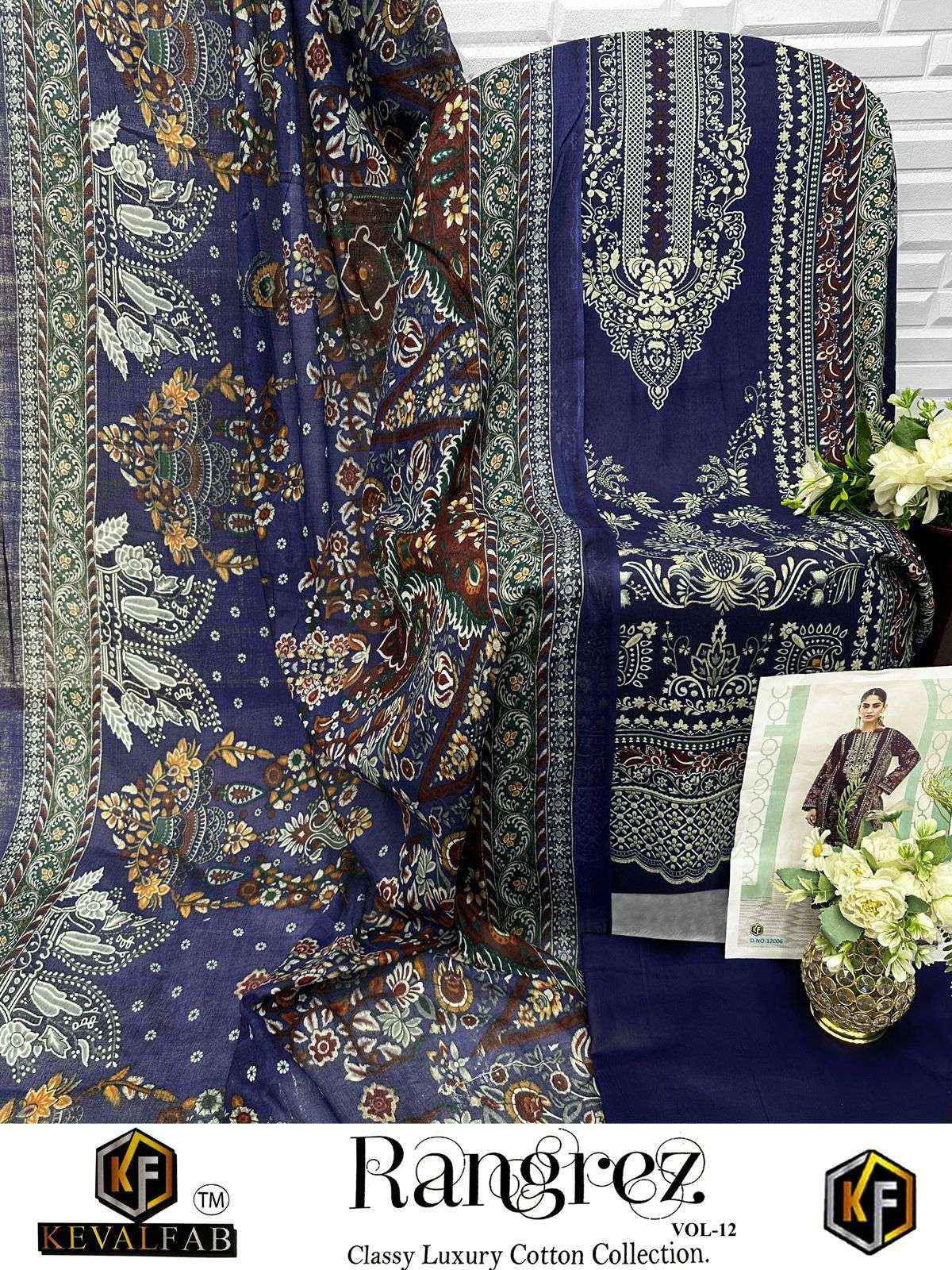 Keval Fab Rangrez Vol 12 Cotton Dress Material 6 pcs Catalogue