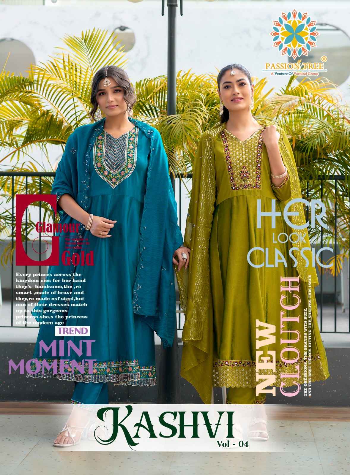 Passion Tree Kashvi Vol 4 Vichitra Silk Kurti Combo 8 pcs Catalogue