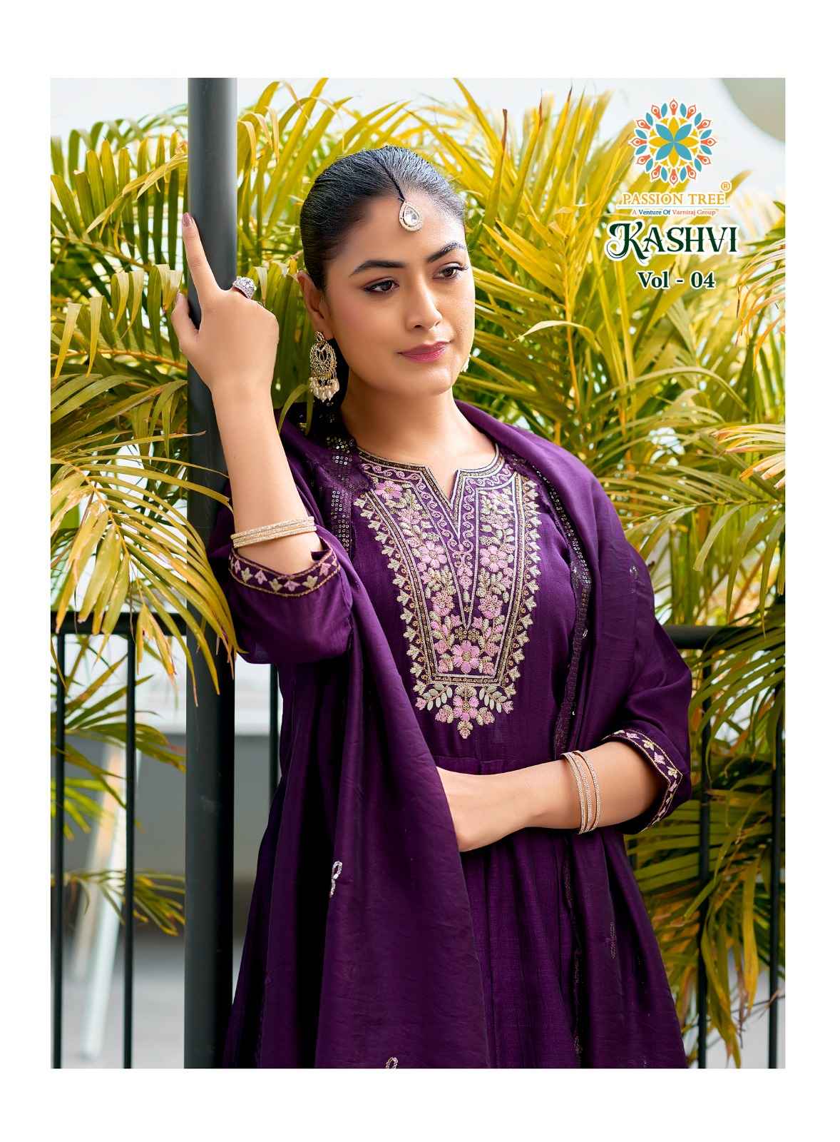 Passion Tree Kashvi Vol 4 Vichitra Silk Kurti Combo 8 pcs Catalogue