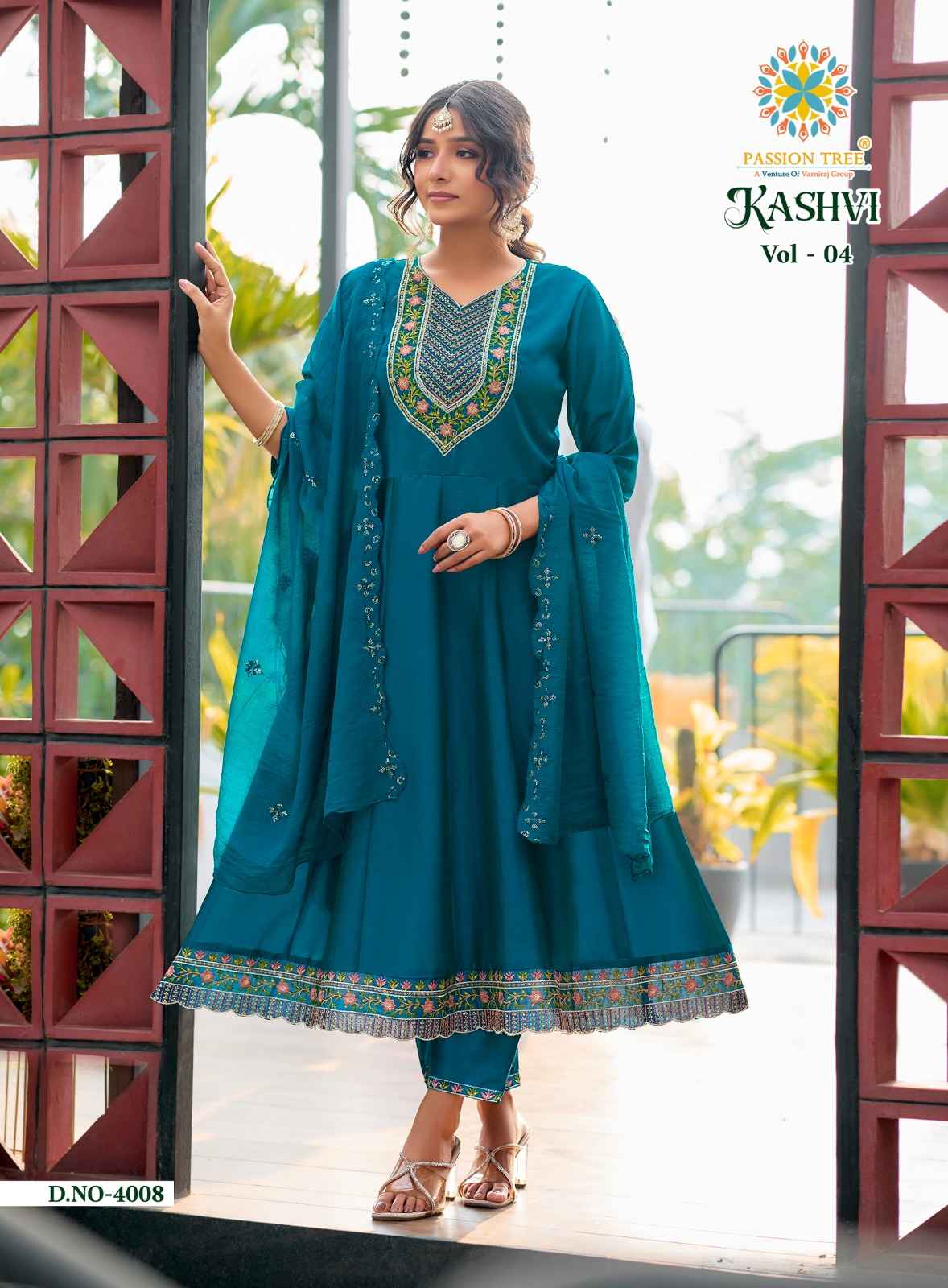 Passion Tree Kashvi Vol 4 Vichitra Silk Kurti Combo 8 pcs Catalogue