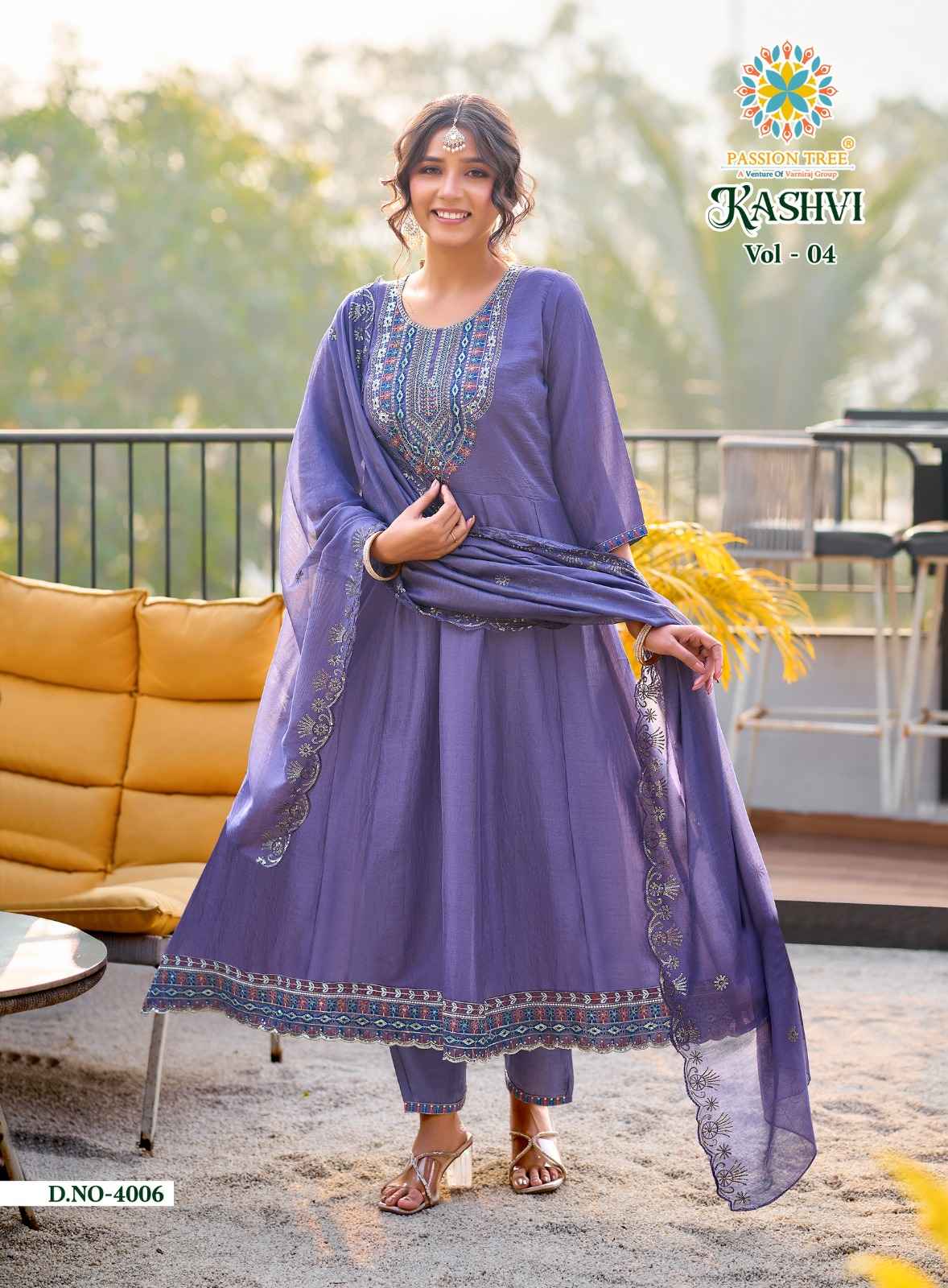 Passion Tree Kashvi Vol 4 Vichitra Silk Kurti Combo 8 pcs Catalogue
