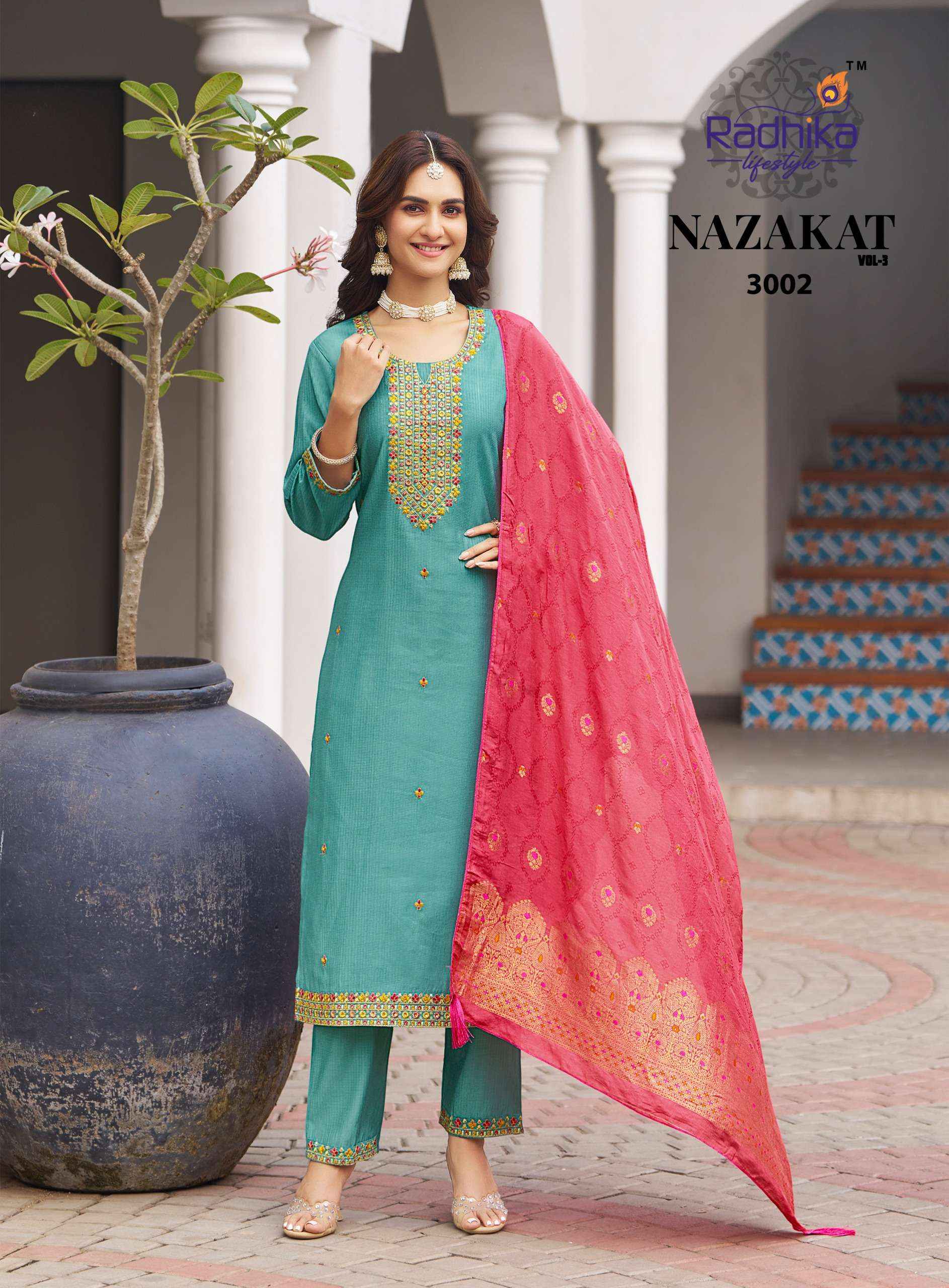 Radhika Lifestyle Nazakat Vol 3 Berlin Silk Kurti Combo 6 pcs Catalogue