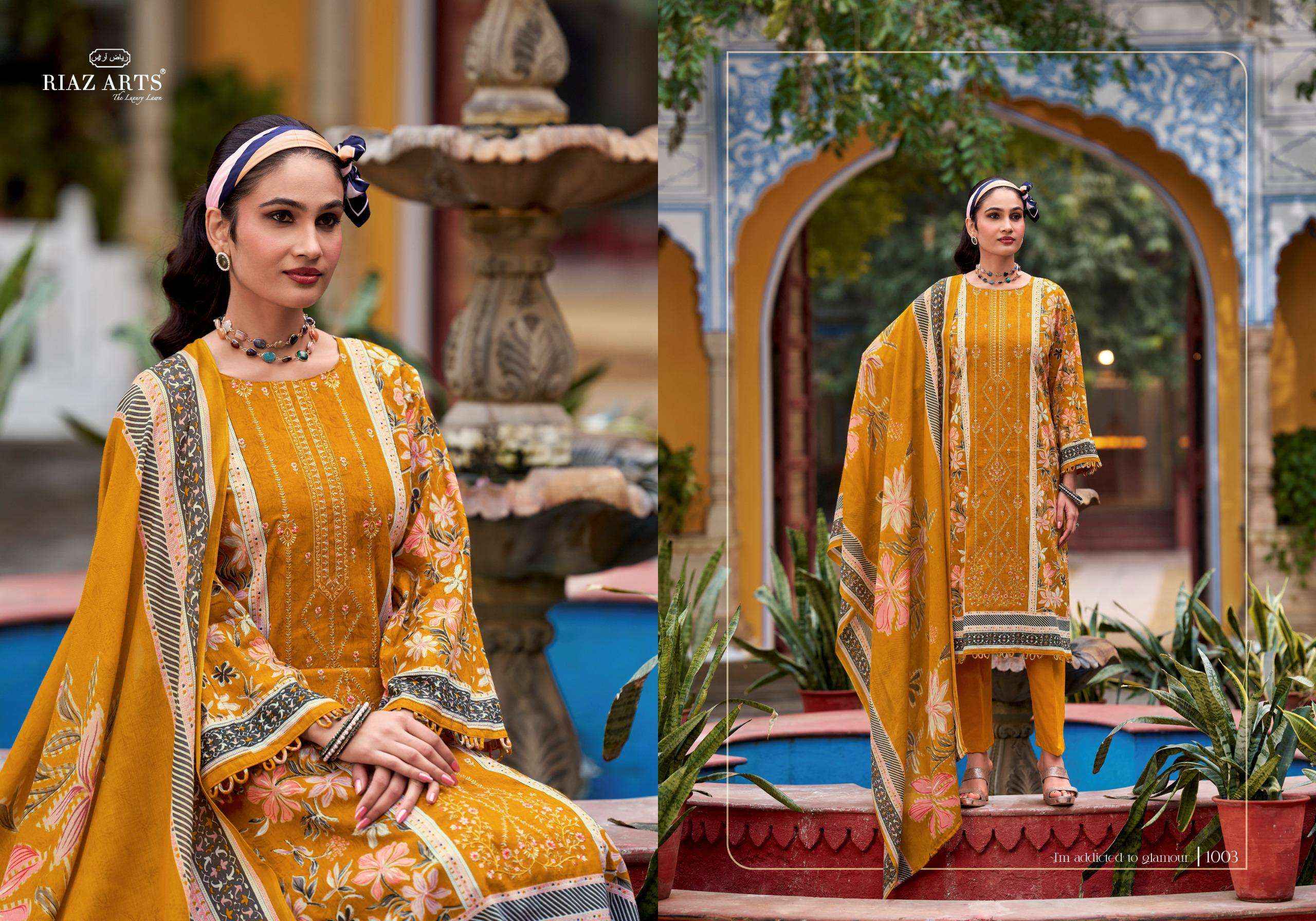 Riaz Arts Andaaz Lawn Cotton Dress Material 6 pcs Catalogue