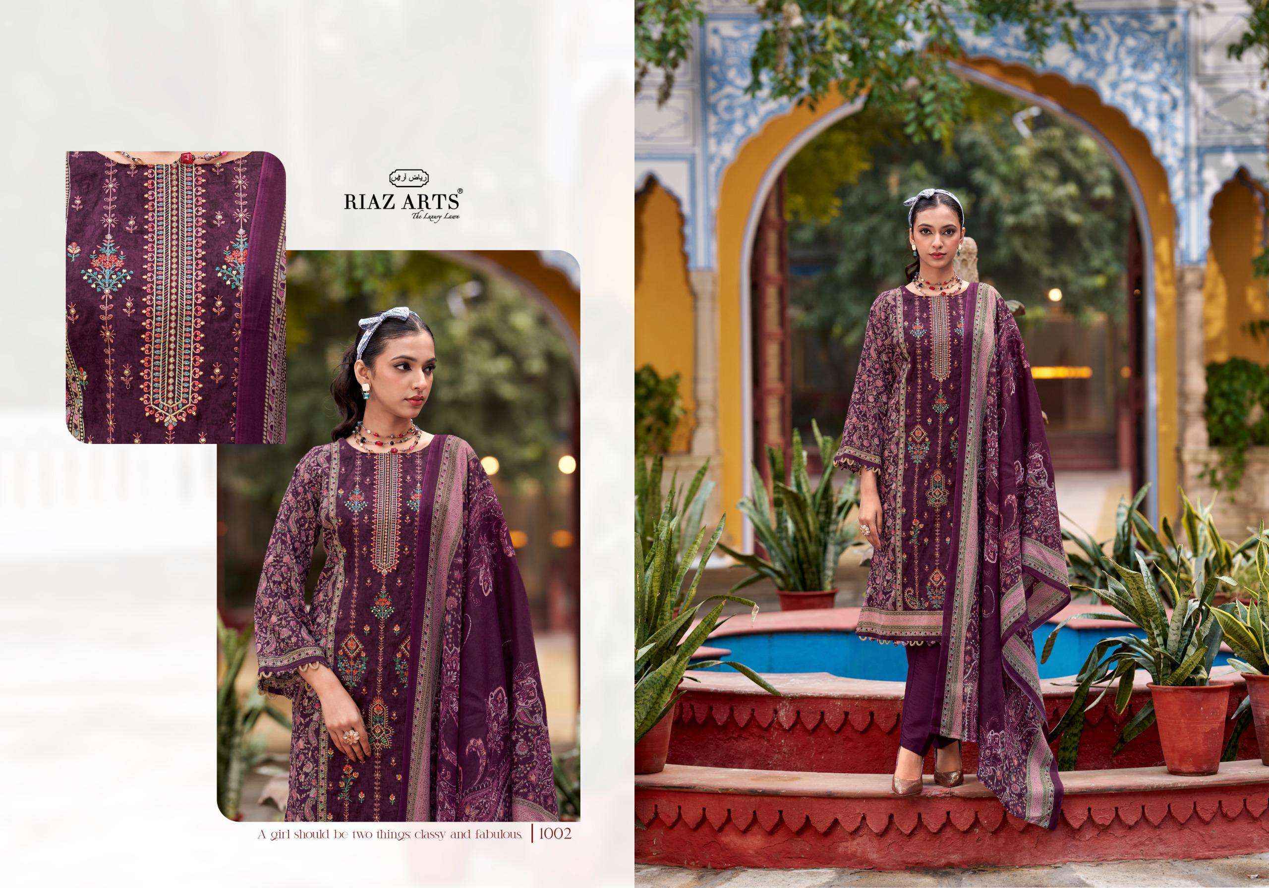 Riaz Arts Andaaz Lawn Cotton Dress Material 6 pcs Catalogue