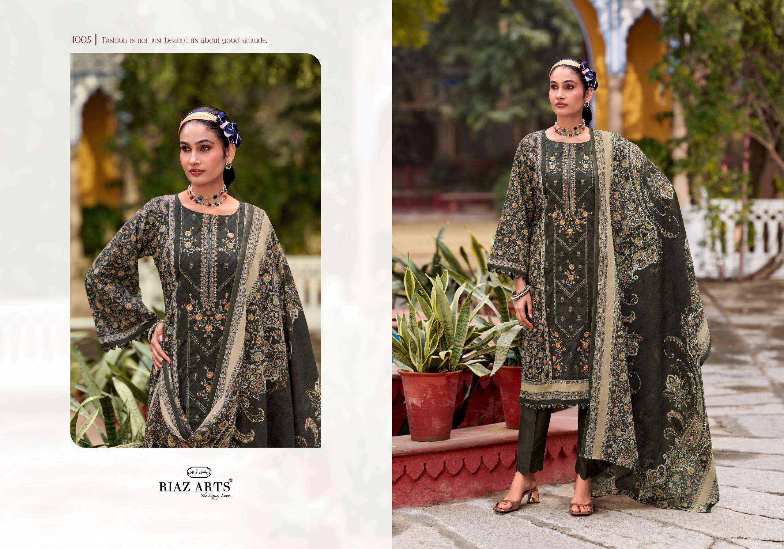 Riaz Arts Andaaz Lawn Cotton Dress Material 6 pcs Catalogue