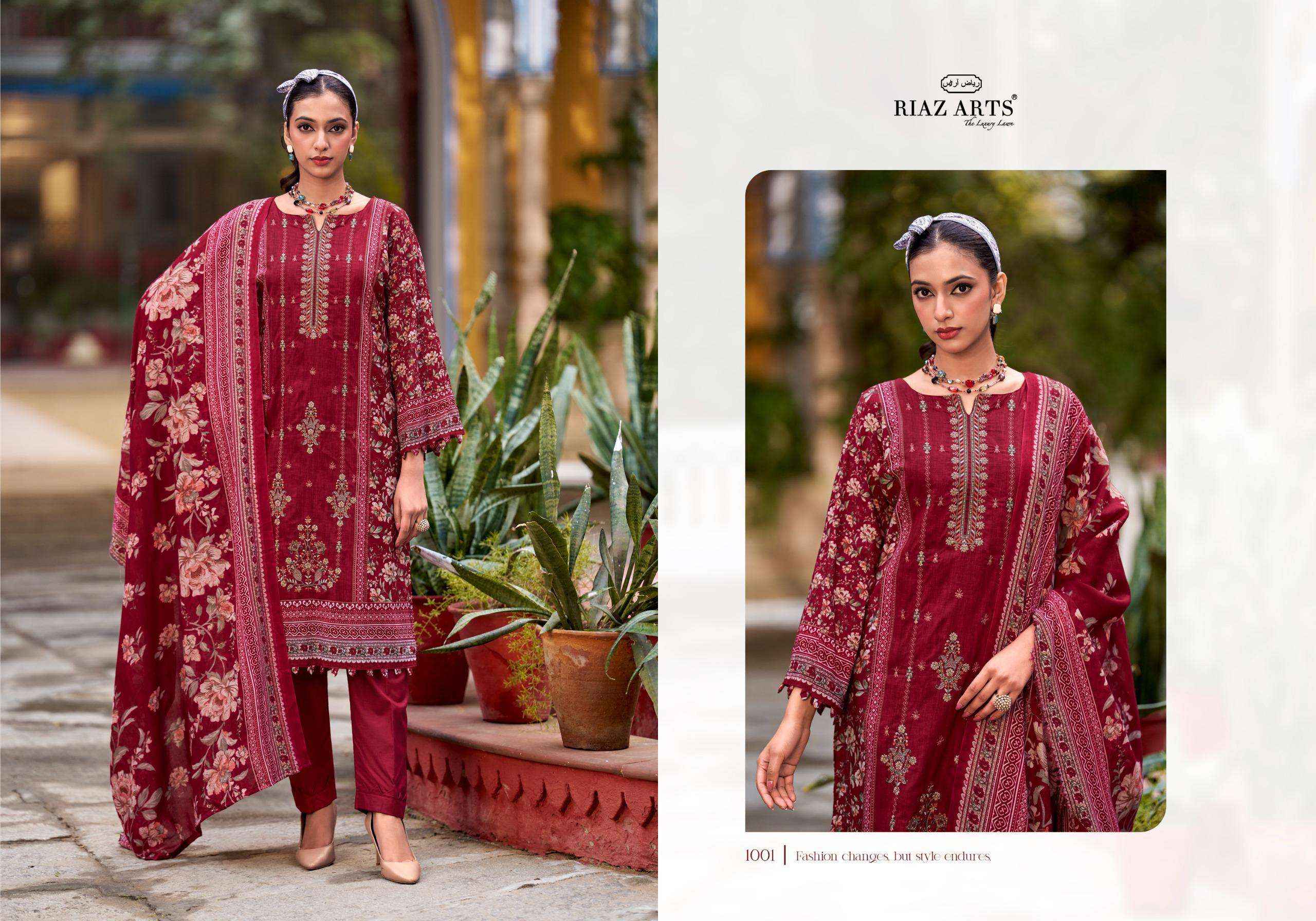 Riaz Arts Andaaz Lawn Cotton Dress Material 6 pcs Catalogue