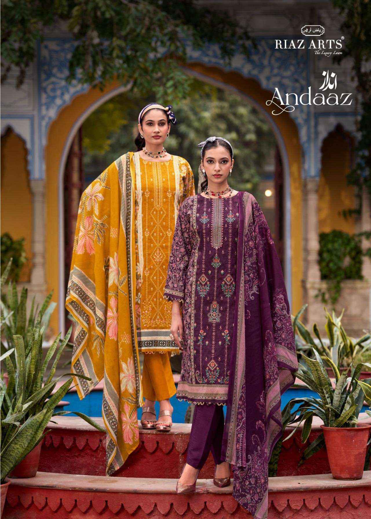Riaz Arts Andaaz Lawn Cotton Dress Material 6 pcs Catalogue