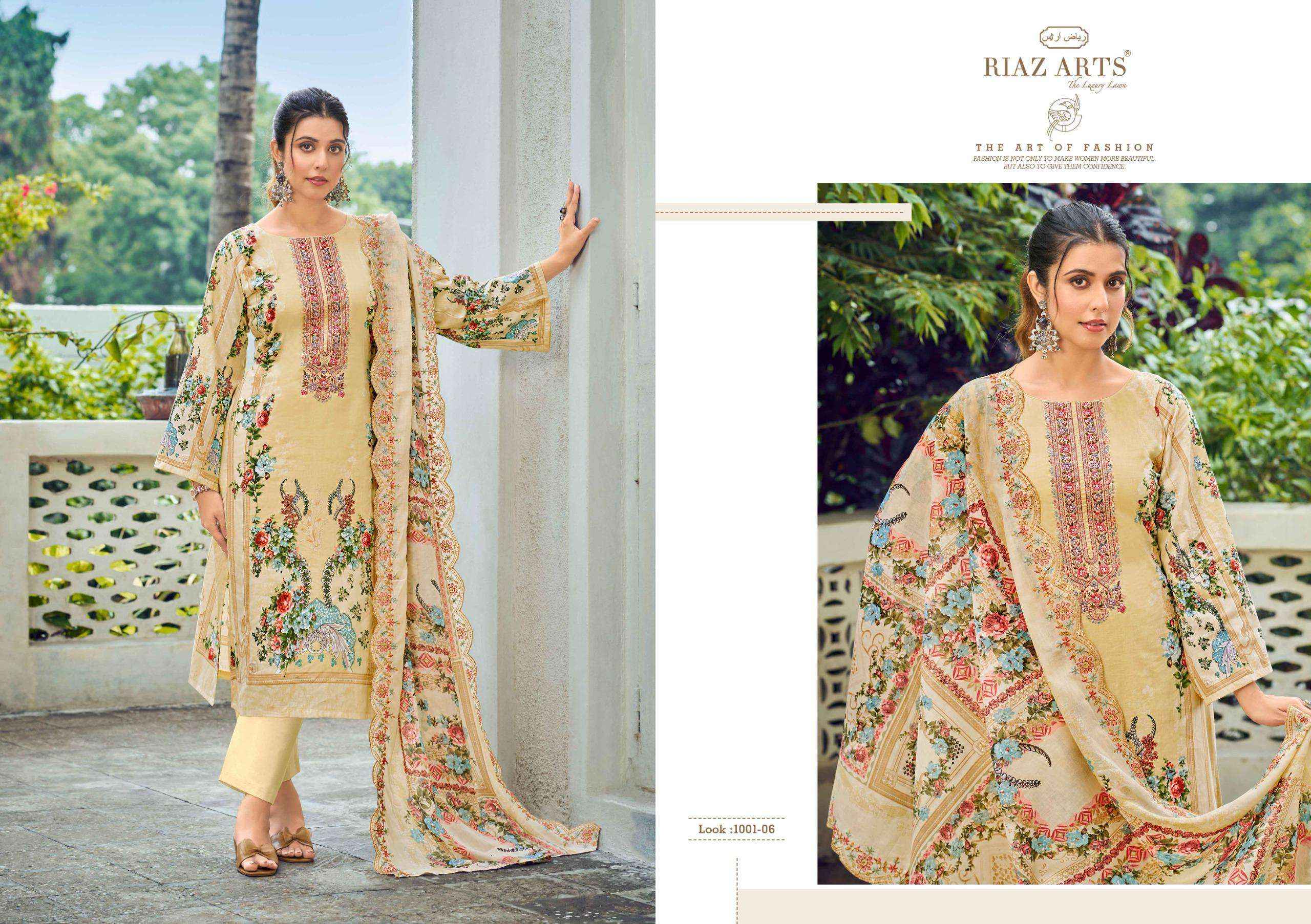 Riaz Arts Farah Lawn Cotton Dress Material 6 pcs Catalogue