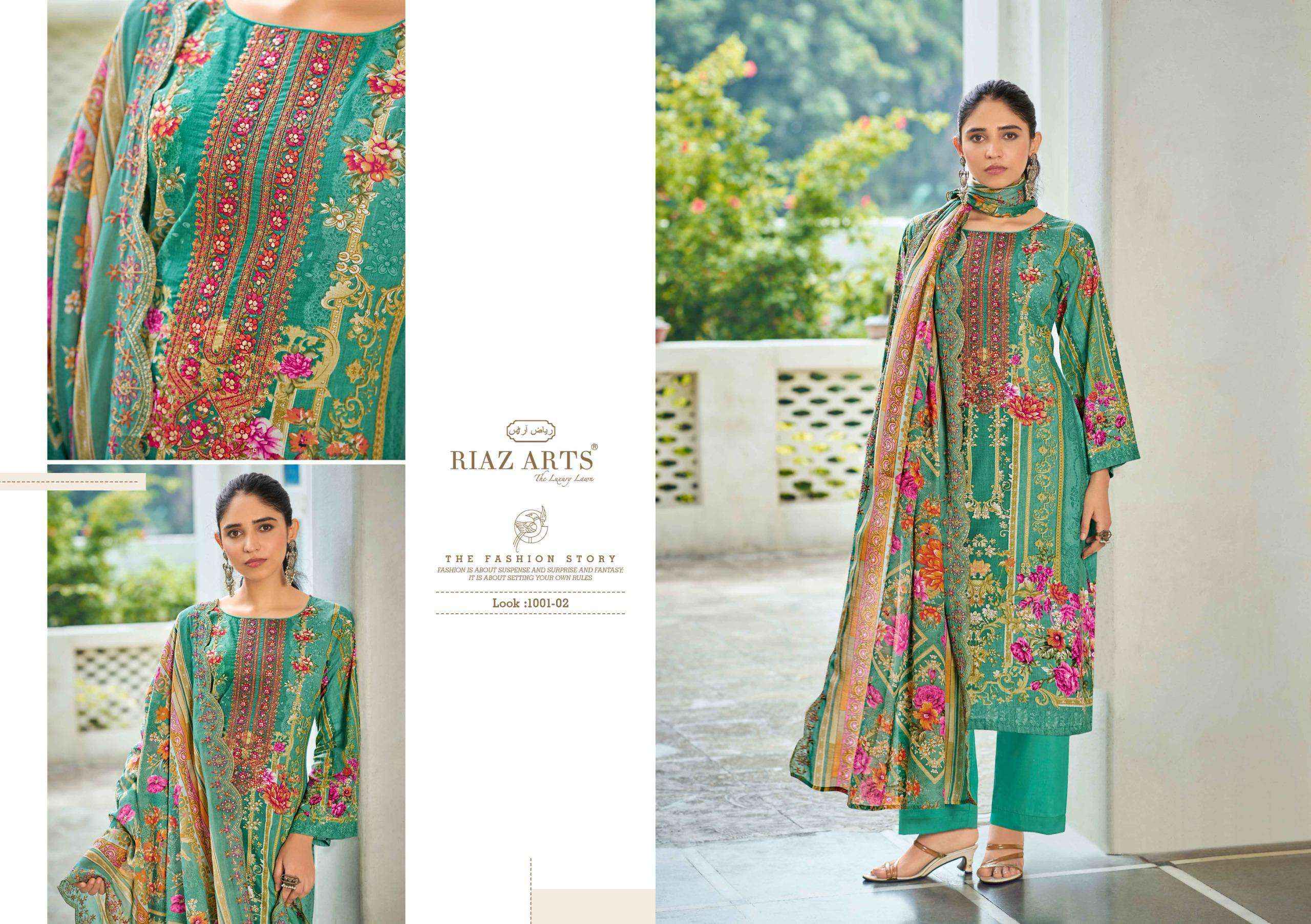Riaz Arts Farah Lawn Cotton Dress Material 6 pcs Catalogue