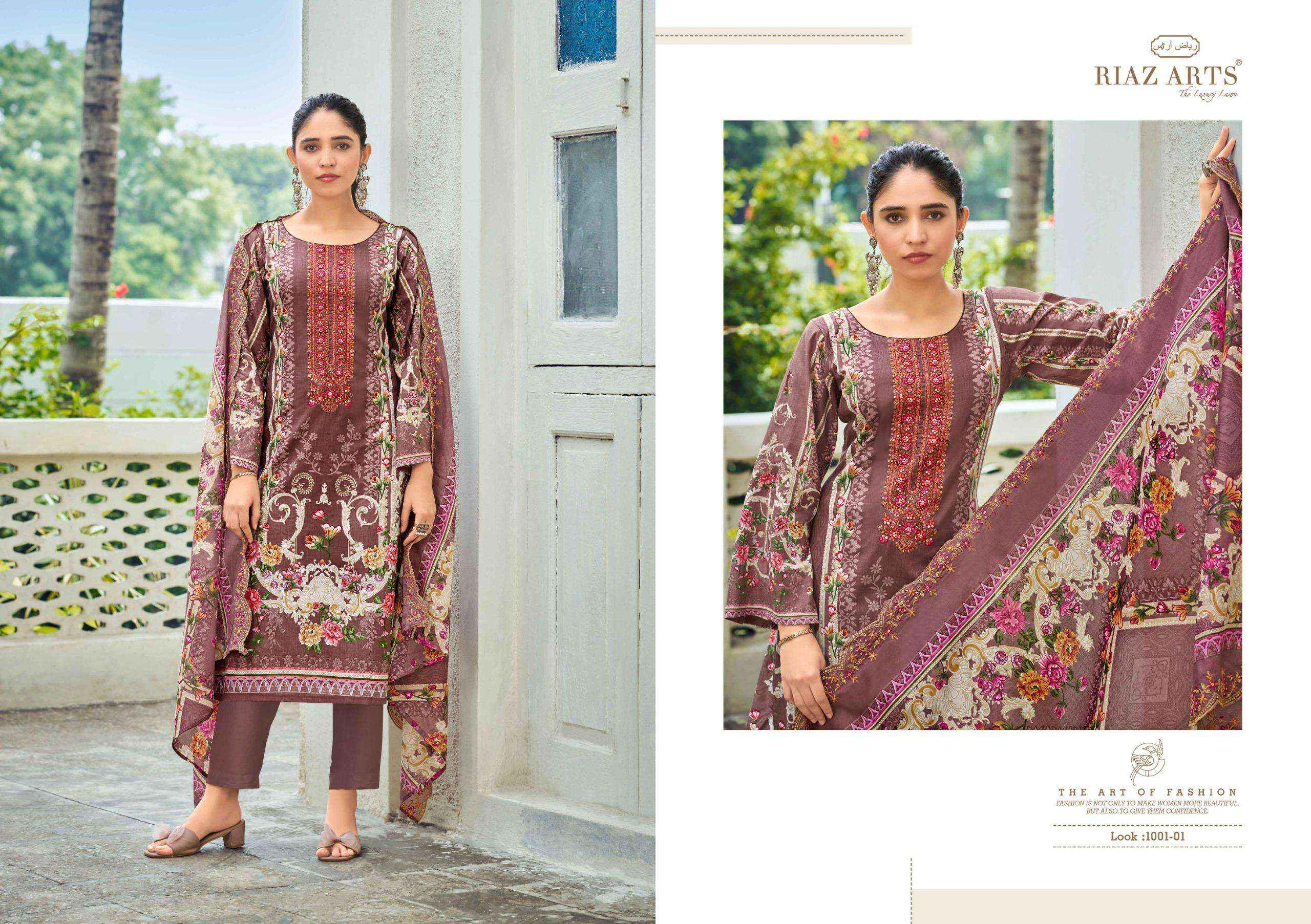 Riaz Arts Farah Lawn Cotton Dress Material 6 pcs Catalogue