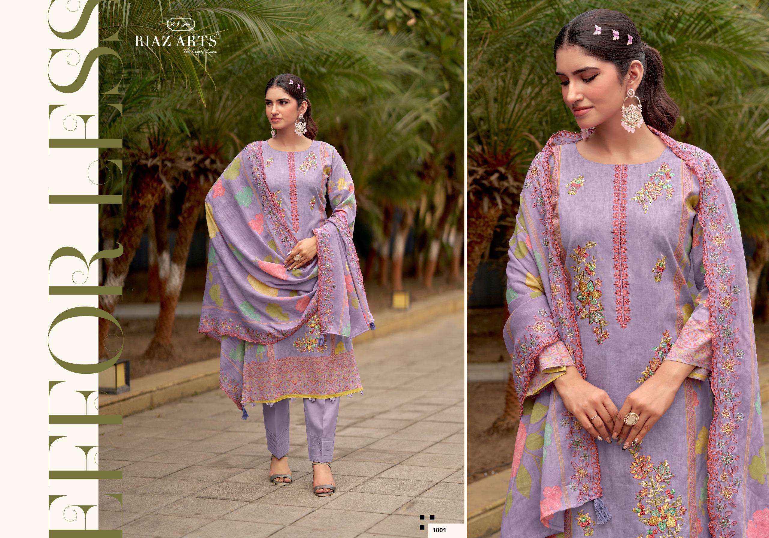 Riaz Arts Karigiri E Saeed Lawn Cotton Dress Material 4 pcs Catalogue