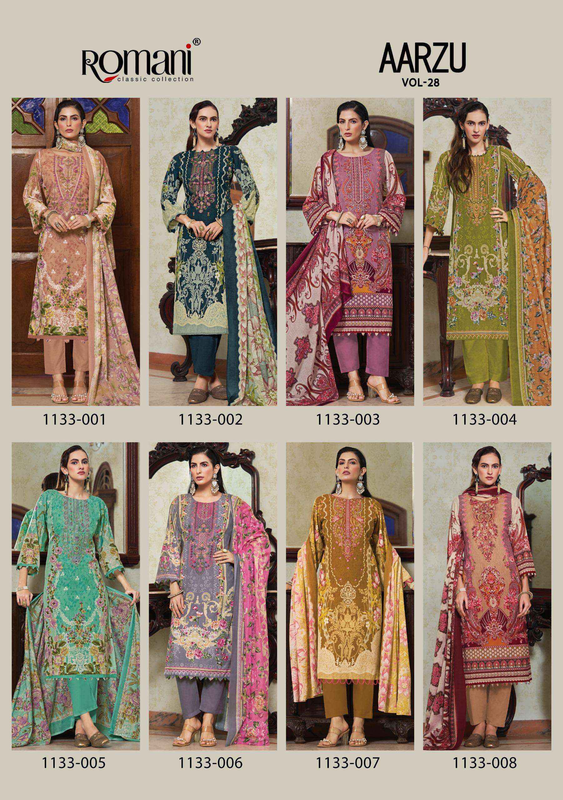 Romani Aarzu Vol 28 Cotton Dress Material 8 pcs Catalogue