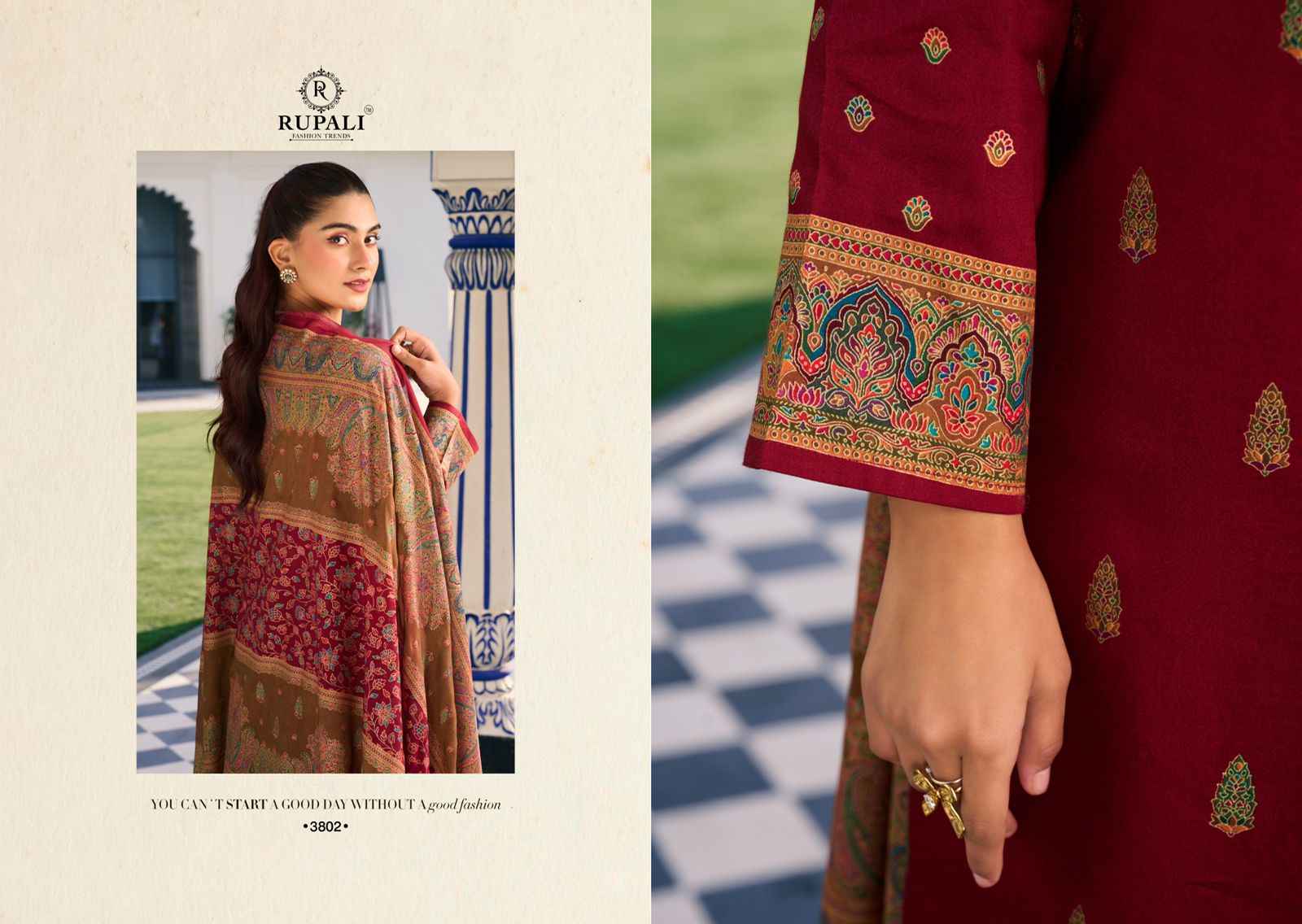 Rupali Vailee Jam Satin Dress Material 4 pcs Catalogue