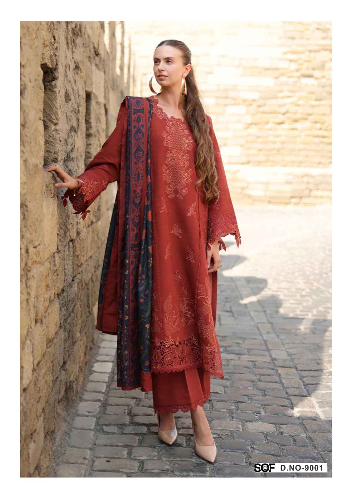 cotton dress materials wholesale Shree Om Fab Aliya B Vol 9 Material Womens Suits Trader Sleeve length type:Long Short Sleeve Wrap Front 20250527AI-RTW Batik