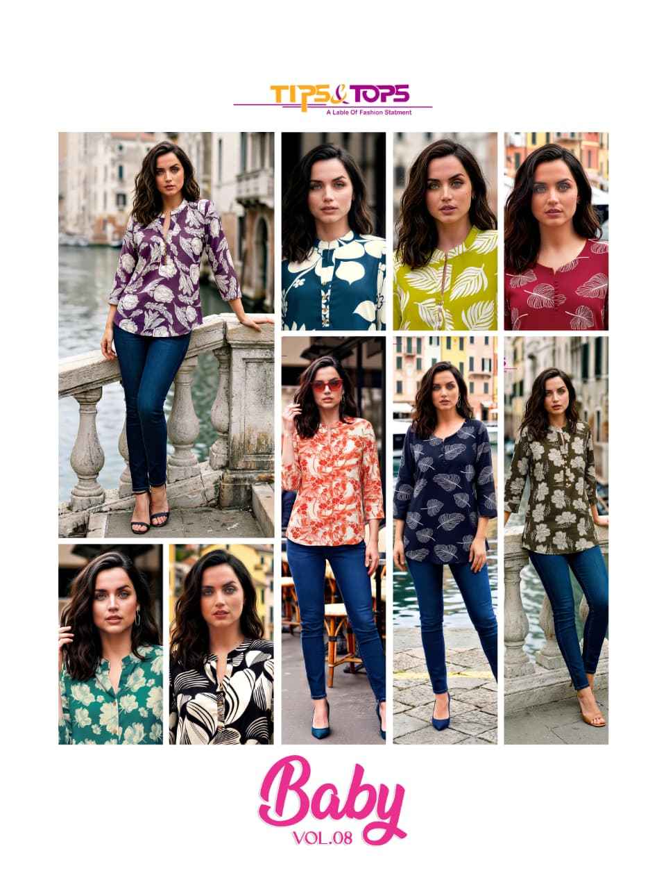 Tips & Tops Baby Vol 8 Short Rayon Kurti 9 pcs Catalogue