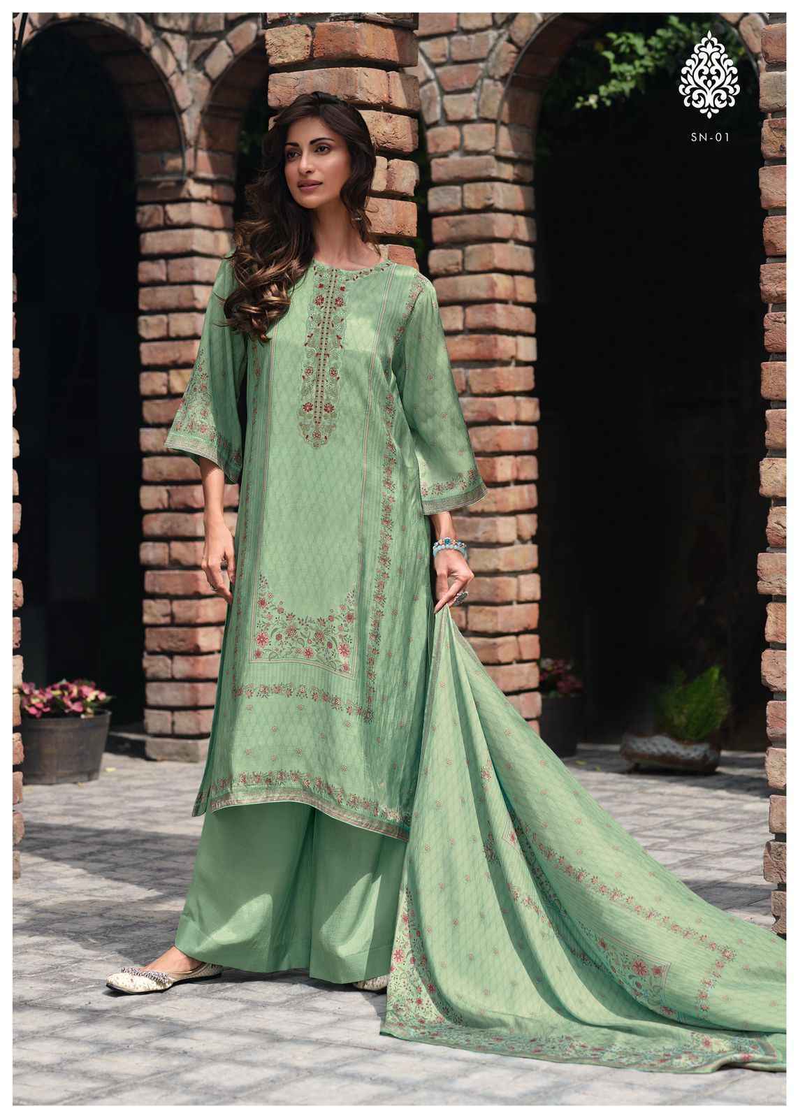 Varshaa Sansai Crepe Dress Material 5 pcs Catalogue