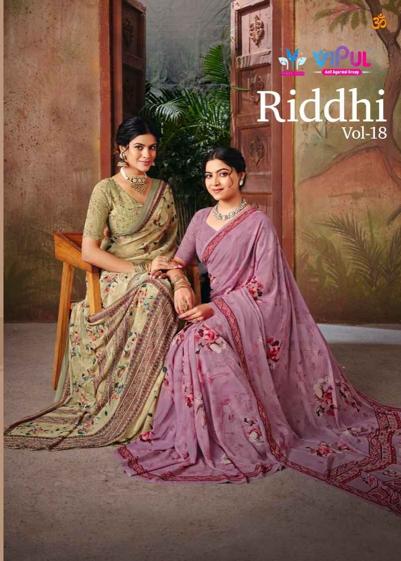 Vipul Riddhi Vol 18 Georgette Saree 9 pcs Catalogue