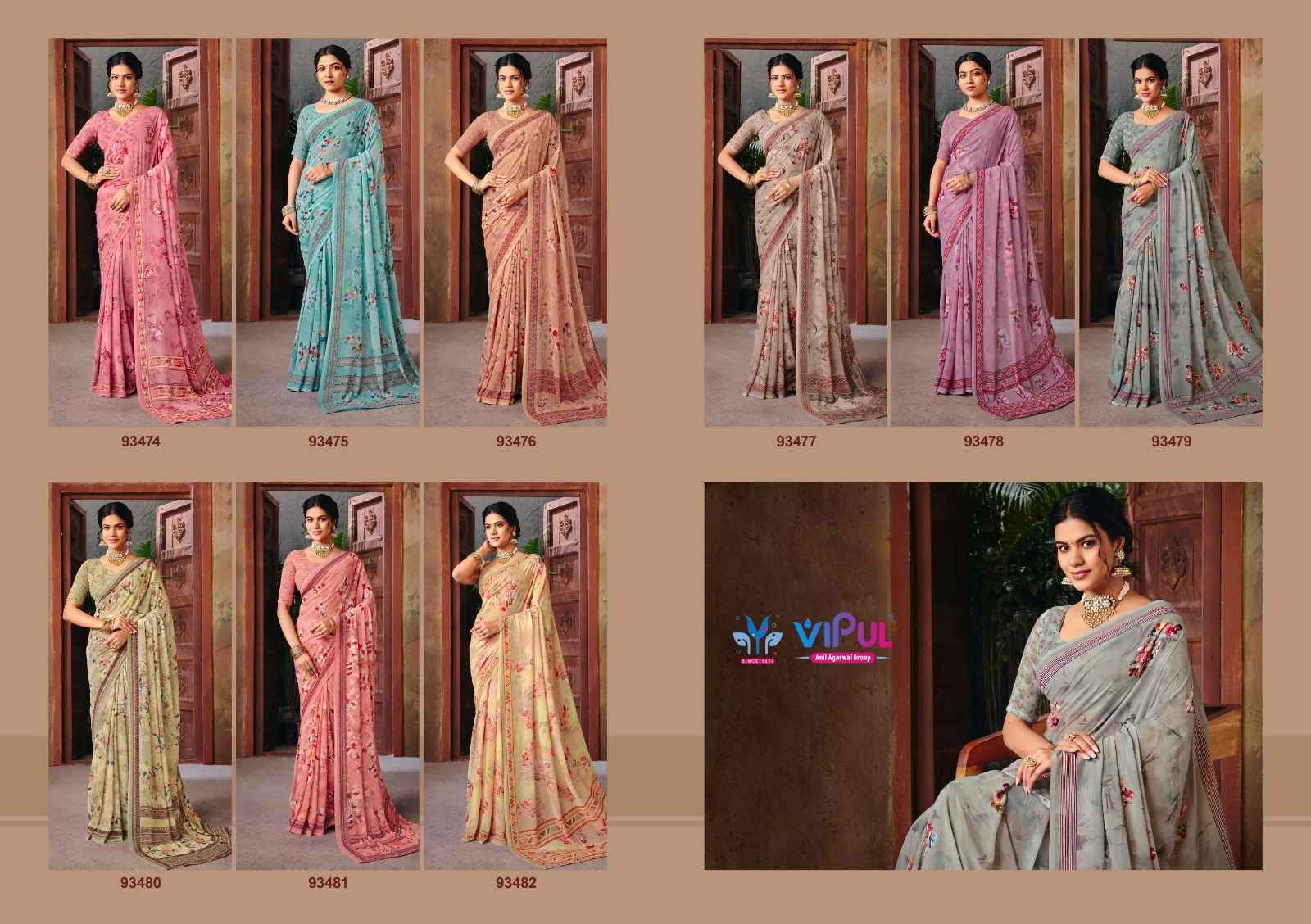 Vipul Riddhi Vol 18 Georgette Saree 9 pcs Catalogue