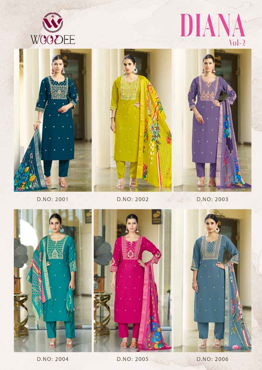Woodee Diana Vol 2 Viscose Kurti Combo 6 pcs atalogue