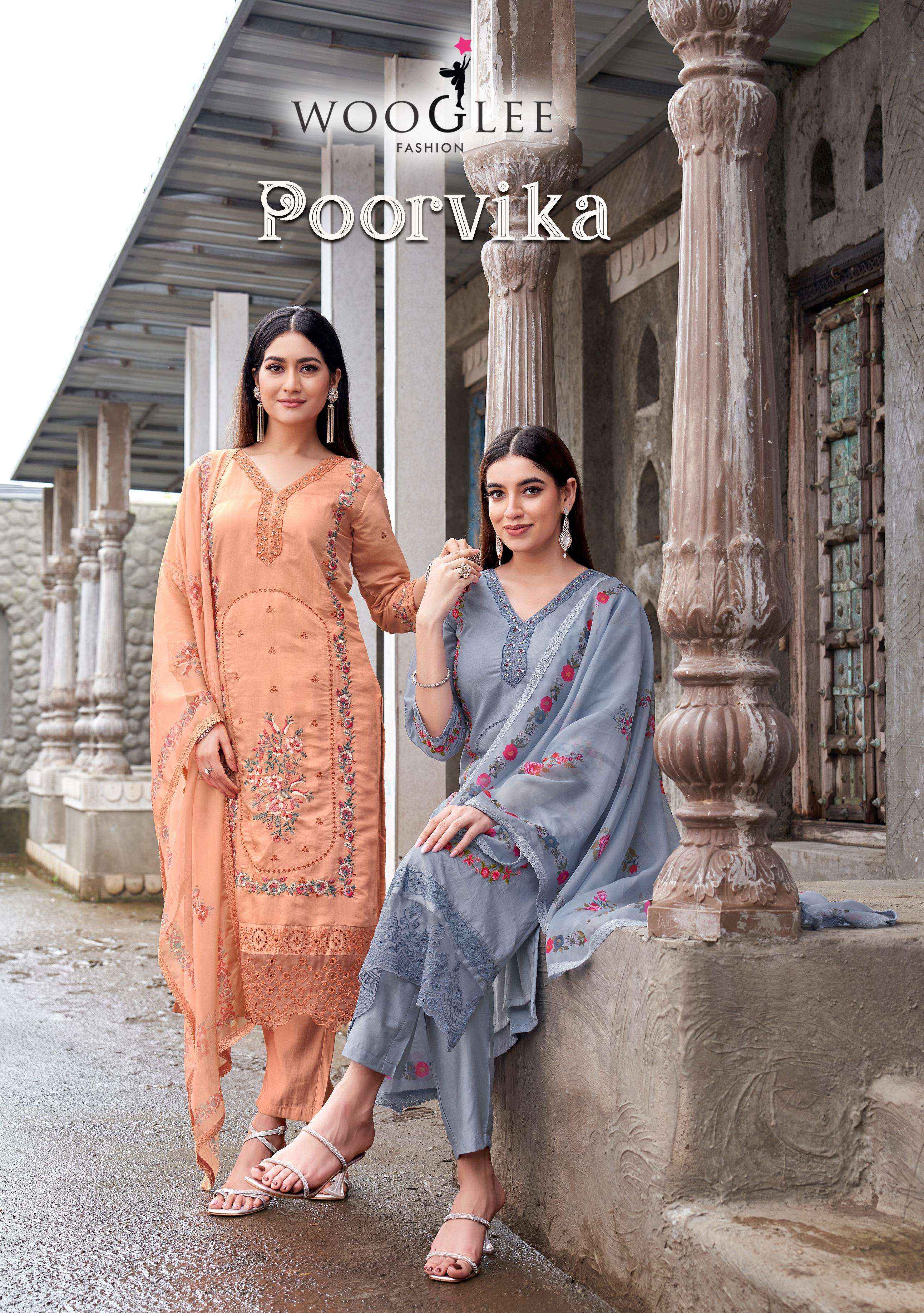 Wooglee Poorvika Chanderi Silk Kurti Combo 5 pcs Catalogue