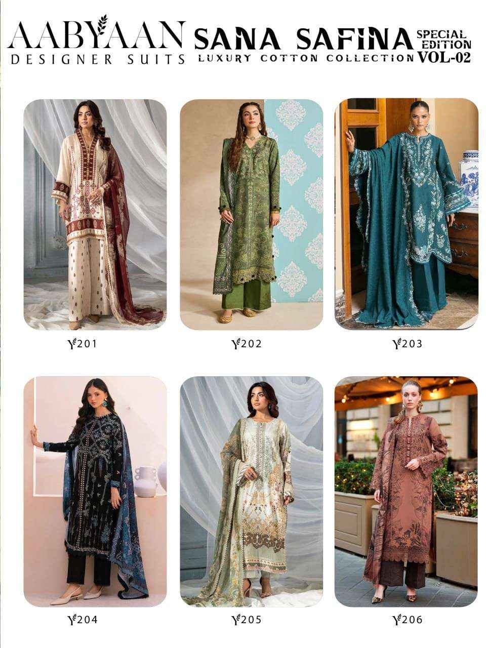 Aabyaan Sana Safina Special Edition Vol 2 Cotton Dress Material 6 pcs Catalogue