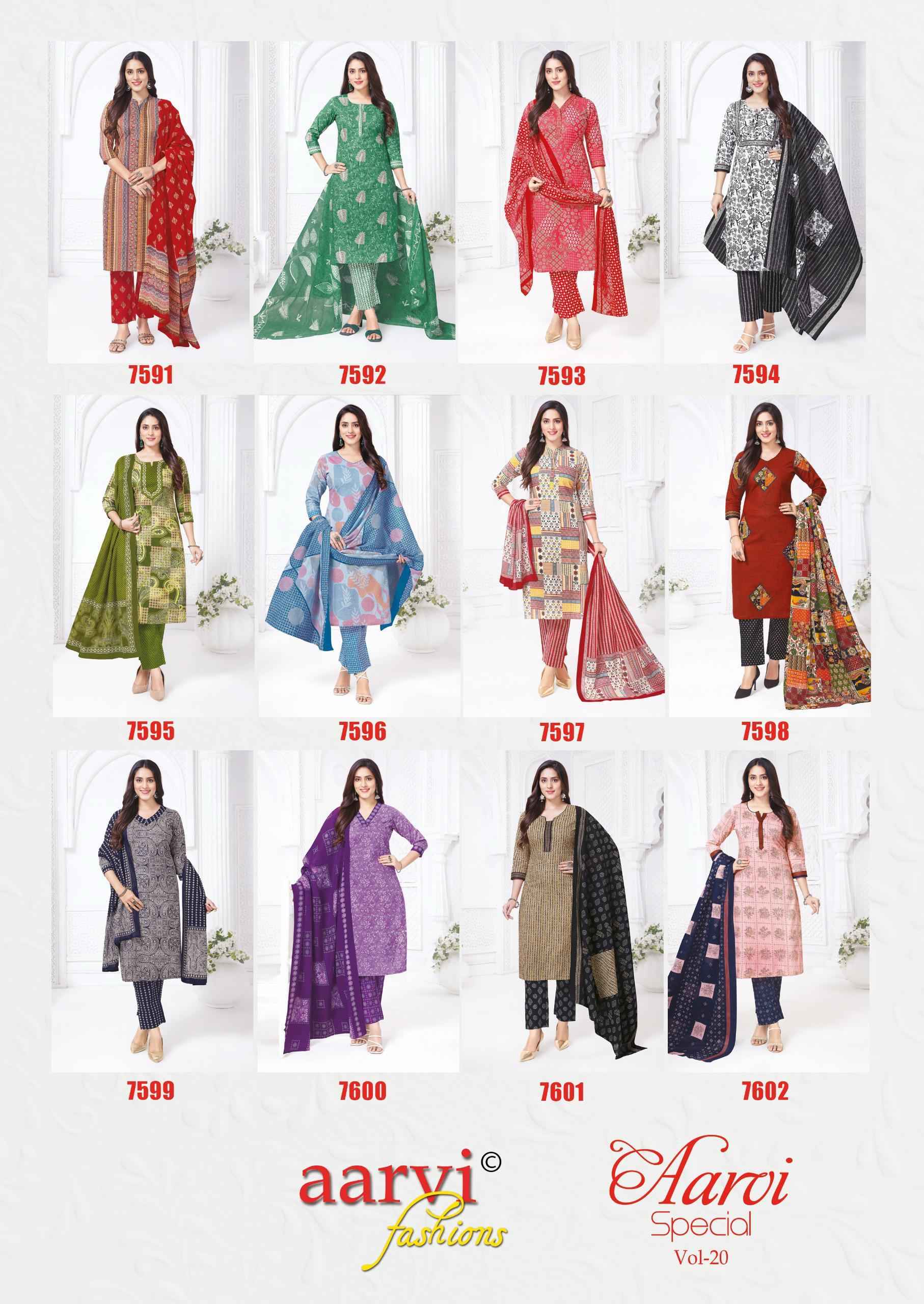 Aarvi Fashion Aarvi Special Vol 20 Radymade Cambric Cotton Dress 12 pcs Catalogue