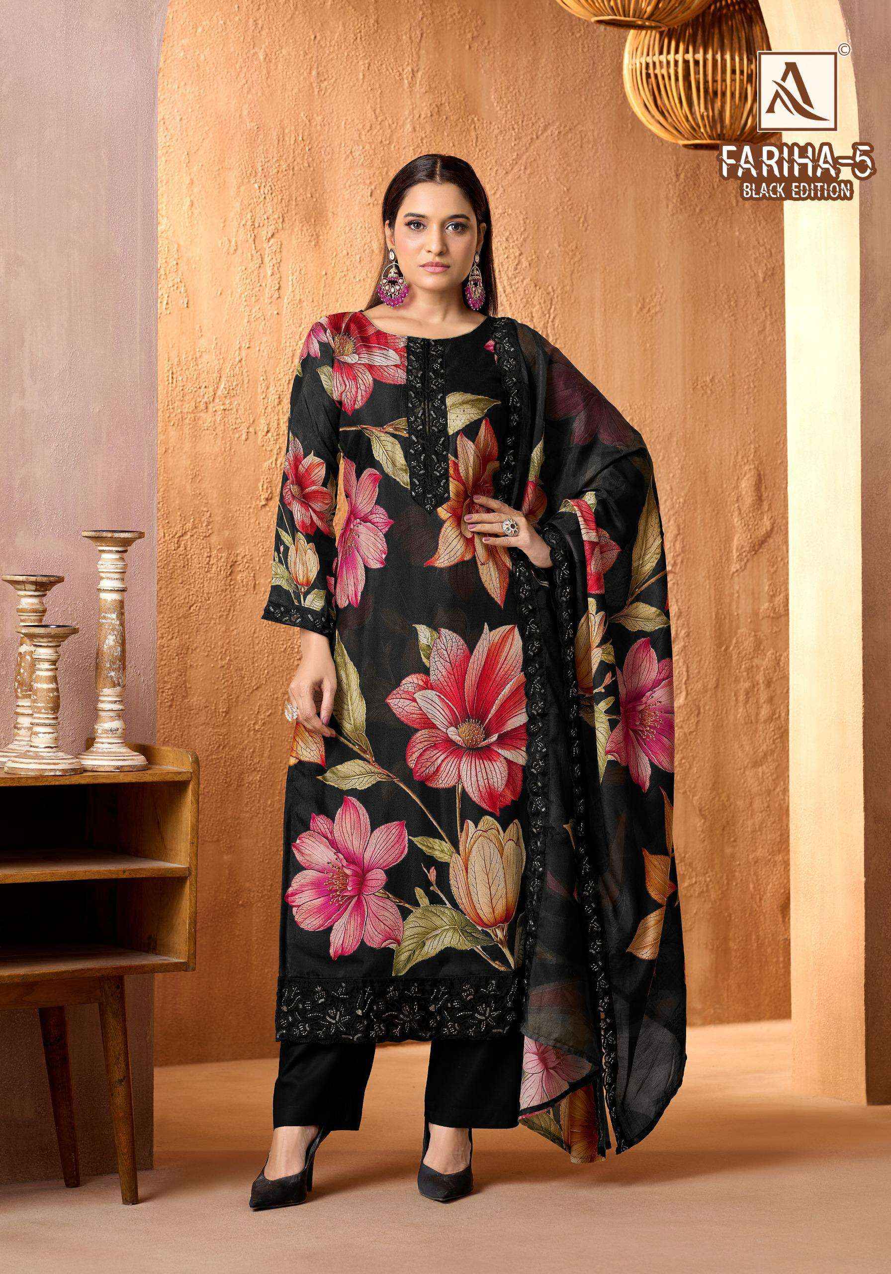 Alok Fariha Blak Edition 5 Viscose Rayon Dress Material 6 pcs Catalogue
