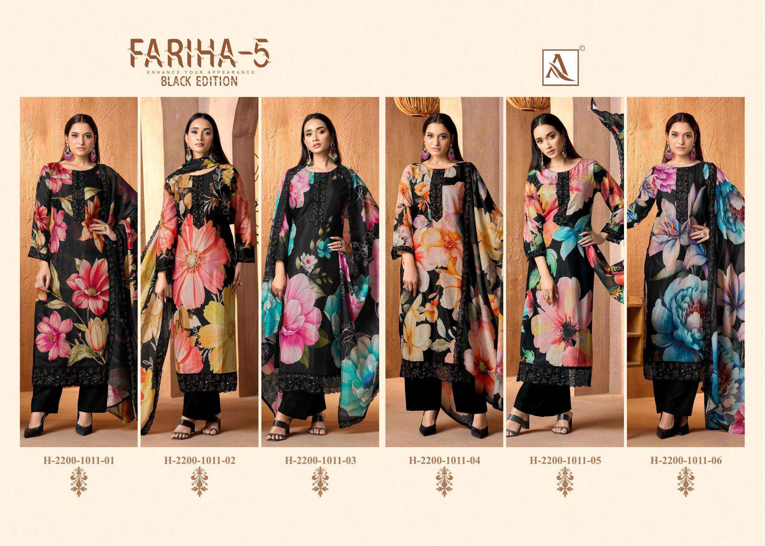Alok Fariha Blak Edition 5 Viscose Rayon Dress Material 6 pcs Catalogue
