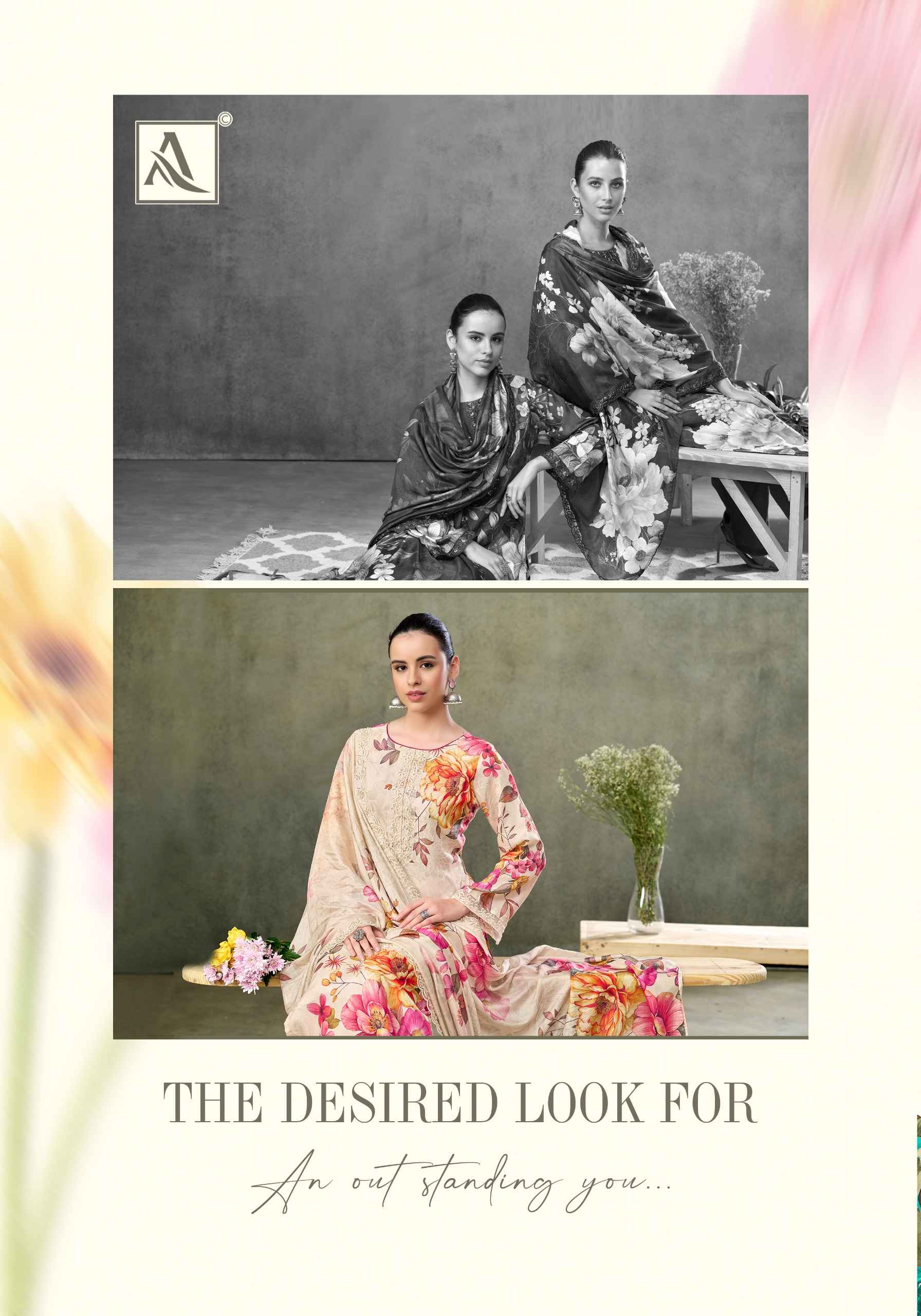 Alok Fariha Edition 6 Muslin Dress Material 8 pcs Catalogue