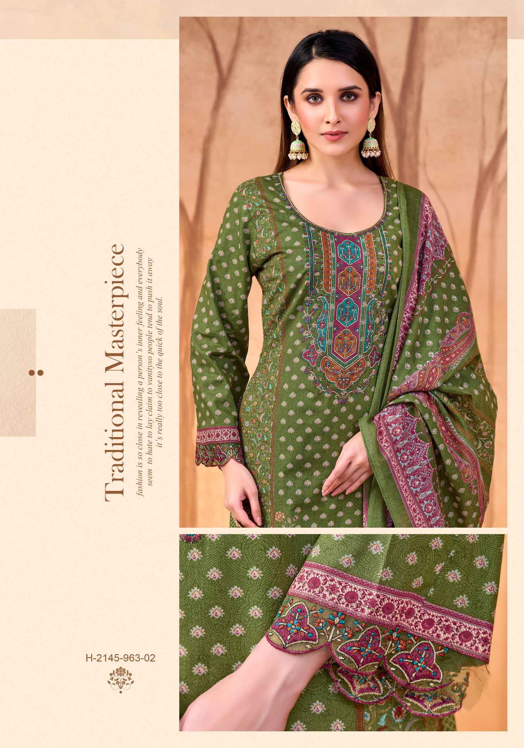 Alok Kashmiri Queen Cambric Cotton Dress Material 6 pcs Catalogue